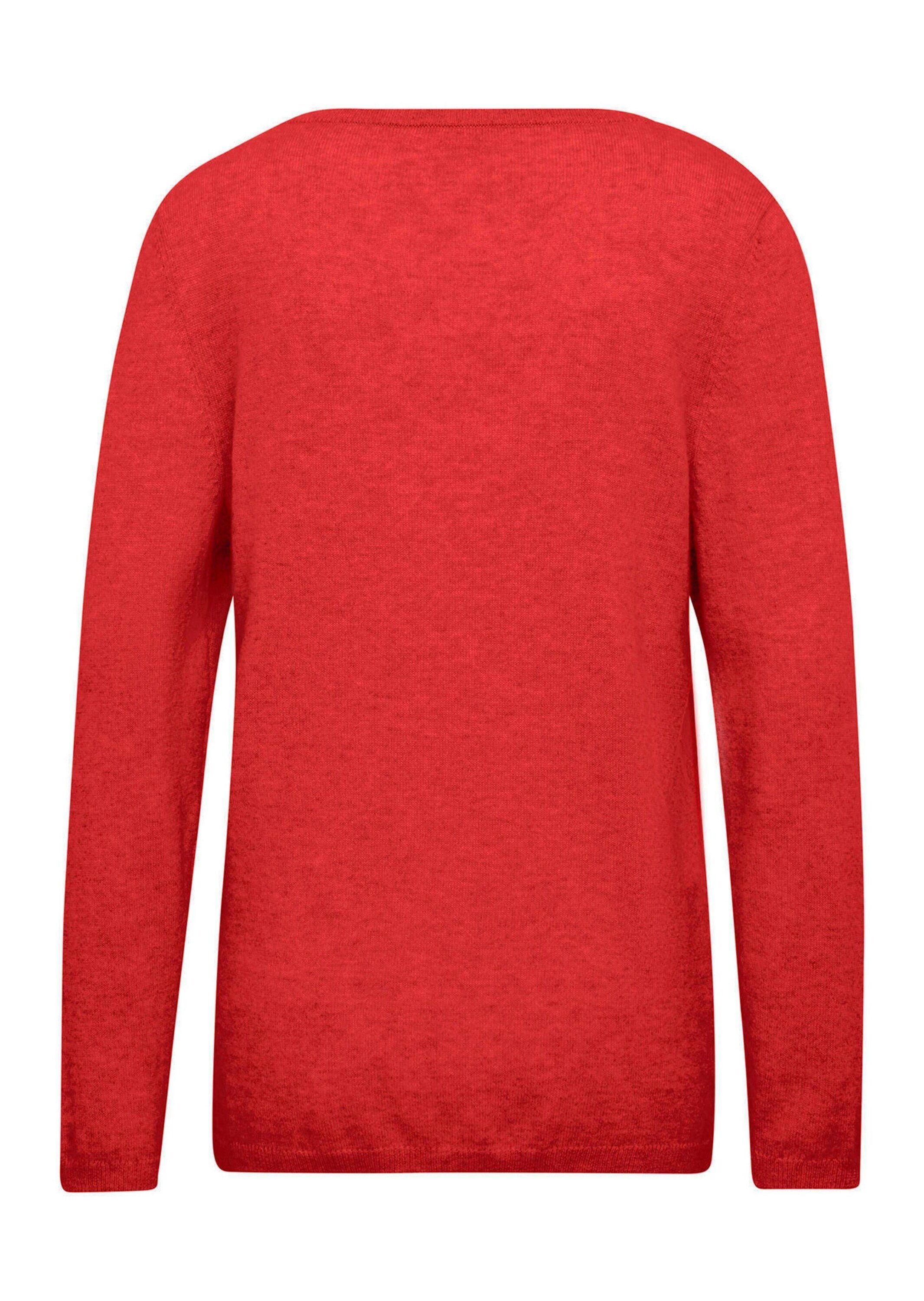 GOLDNER Strickpullover Feinstrickshirt mit U-Boot-Ausschnitt Herbstpullover mit Rippenabschlüssen und Langarm