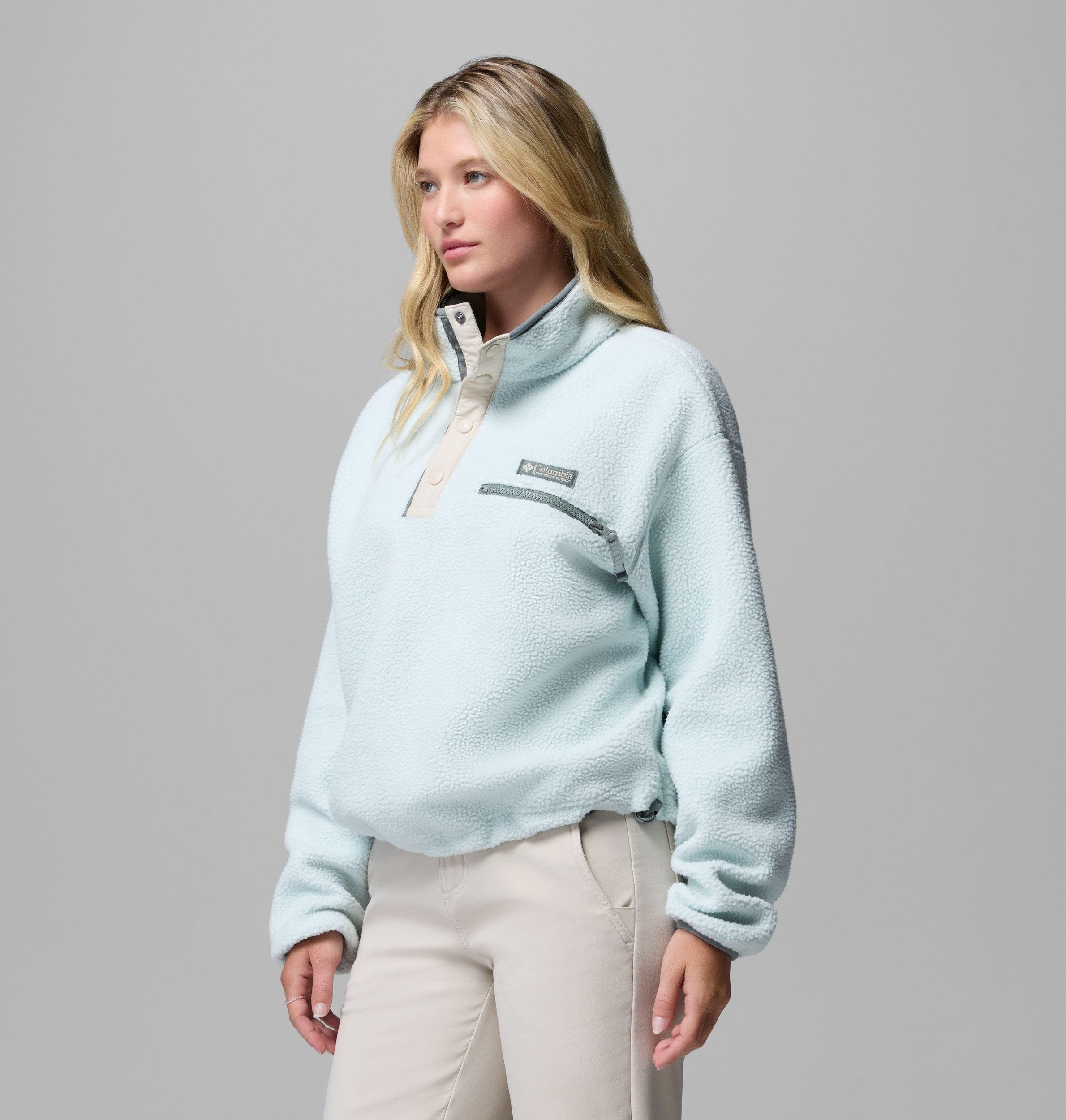 Columbia Fleecepullover Helvetia? II Cropped Half Snap Fleece TEA LIGHT, DARK STONE – Bild 3 von 5