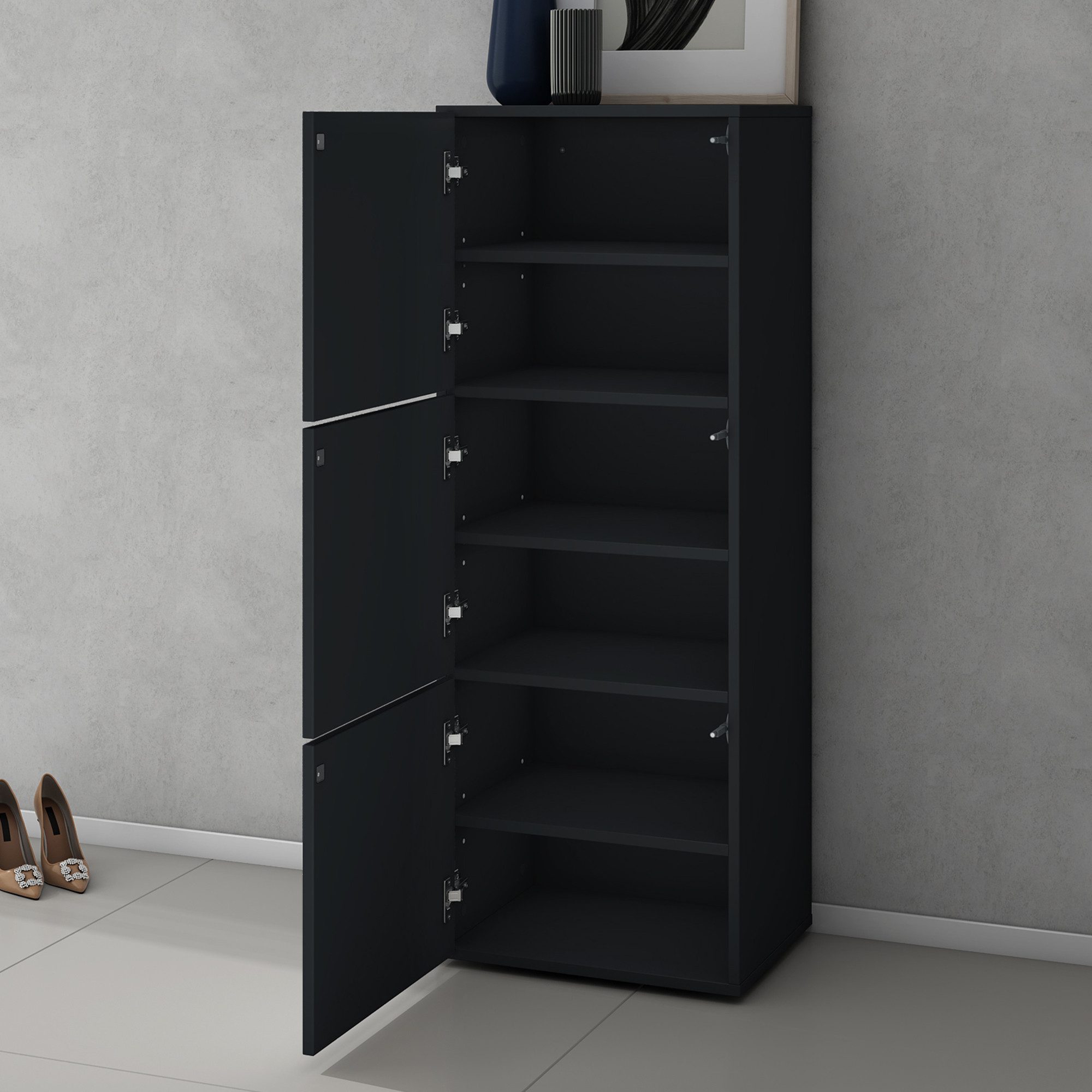 doporro Schuhschrank Schuhregal Schuhkipper mit 3 Fächern BTH:45x36x120cm S günstig online kaufen