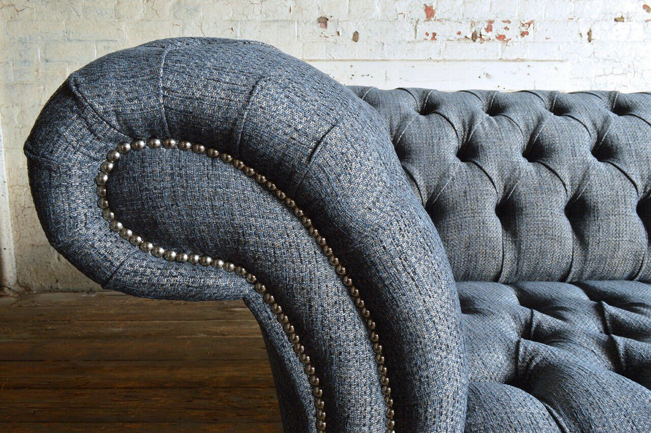 JVmoebel Chesterfield-Sofa Sofa 3 Sitzer Knöpfen. mit Design Rückenlehne Stoff, Die Sofa Couch Wohnlandschaft Modern