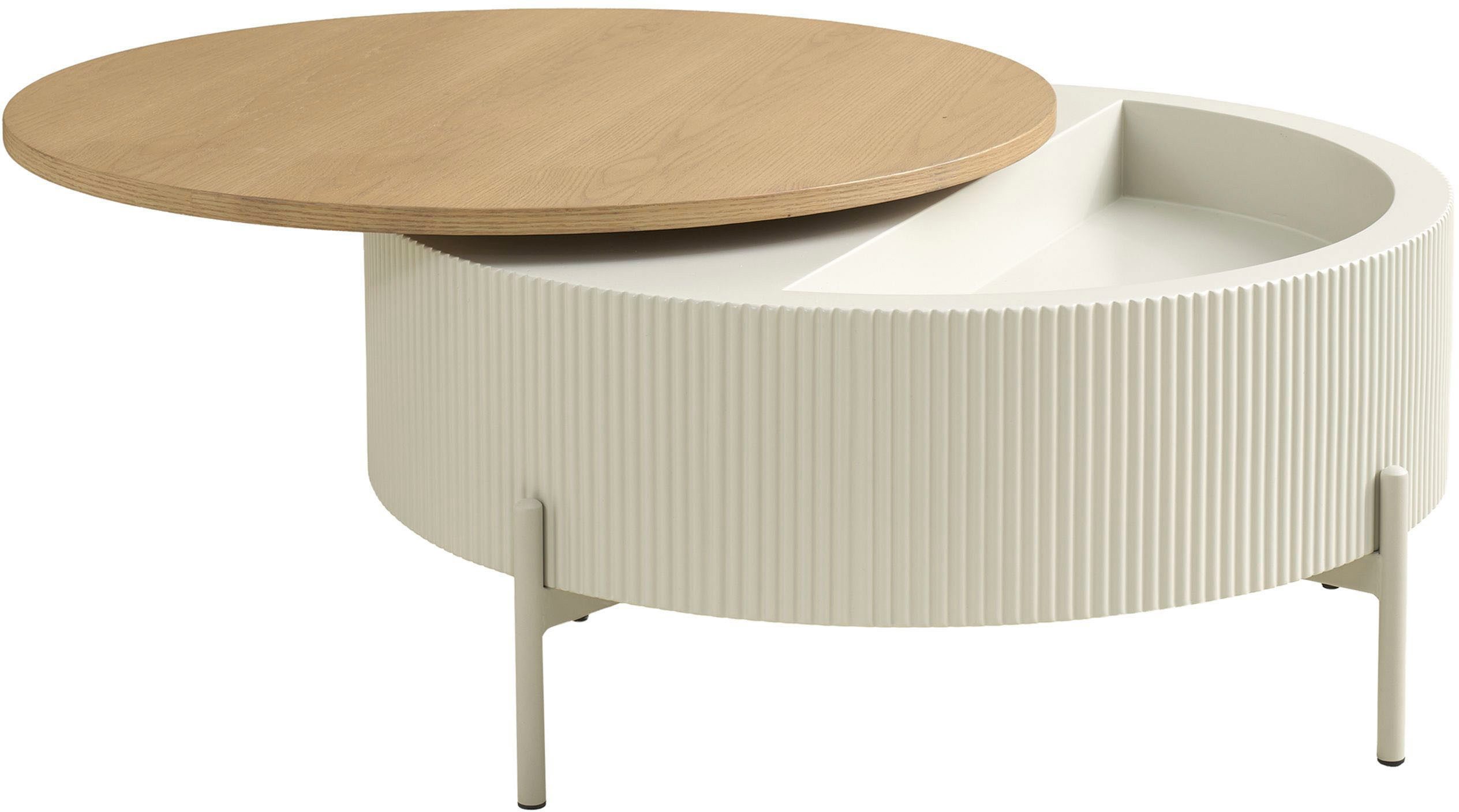 SCHÖNER WOHNEN-Kollektion Couchtisch HEROY (1-St), 80 cm, Tischplatte drehbar mit Stauraum