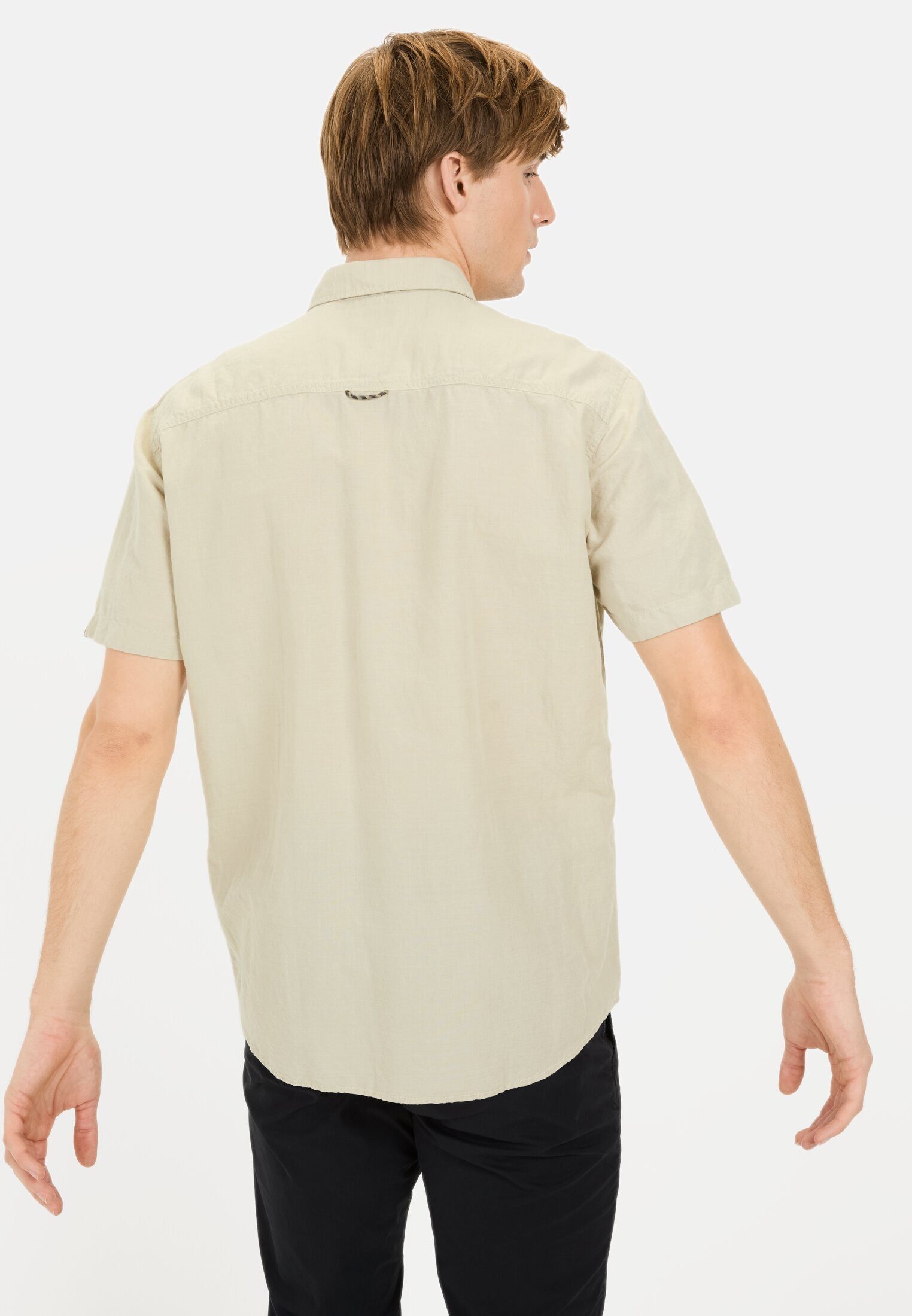camel active Kurzarmhemd aus einem Baumwoll-Leinenmix günstig online kaufen