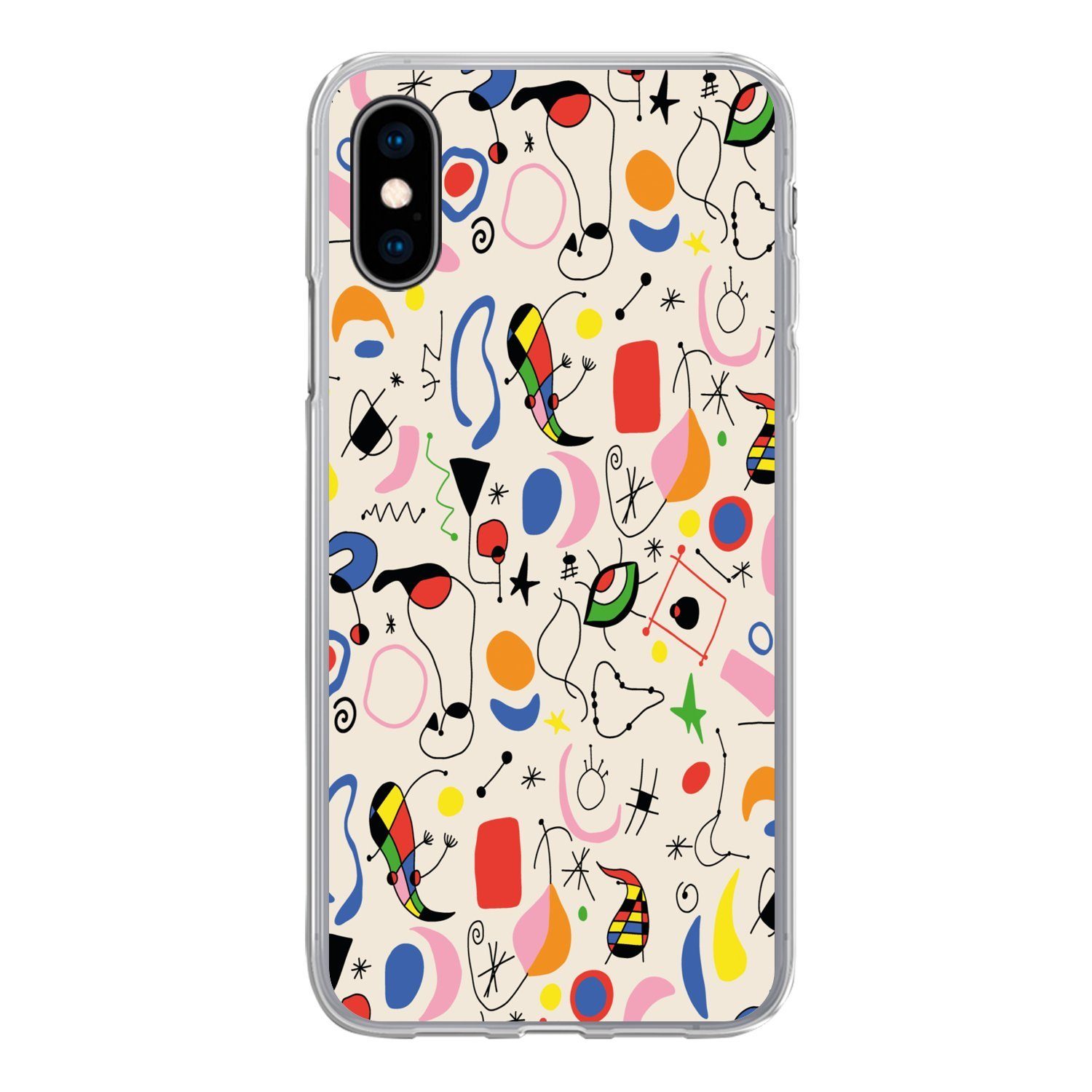 MuchoWow Handyhülle für Apple iPhone X Muster - Abstrakt - Kunst, Smartphone-Bumper, Print, Handy Schutzhülle Dünn