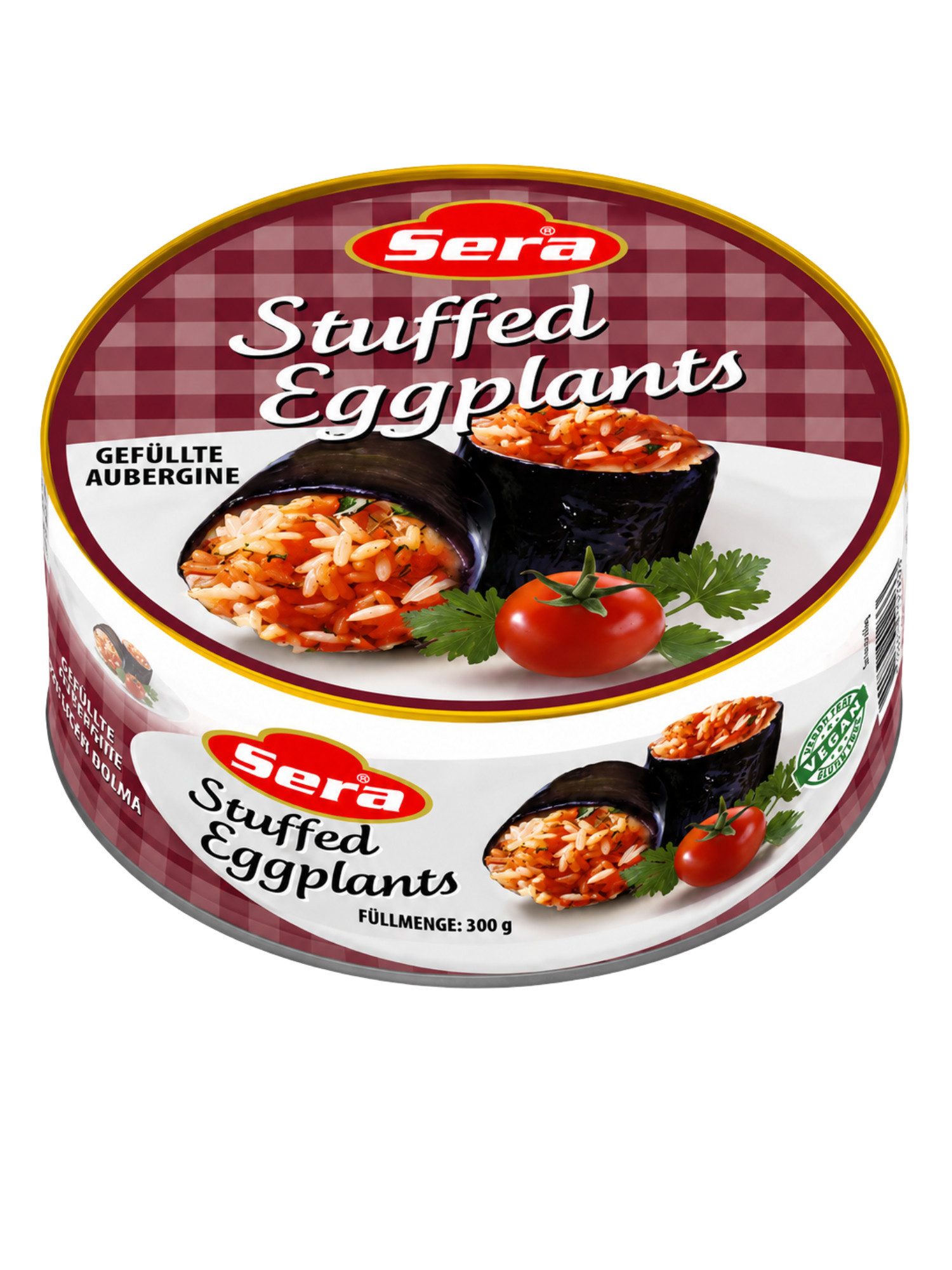 SERA FOOD Fertiggericht Gefüllte Auberginen – mediterran & servierfertig, (Vegane Konserven), Spezialität, servierfertig, vegan/vegetarisch, hochwertige Zutaten