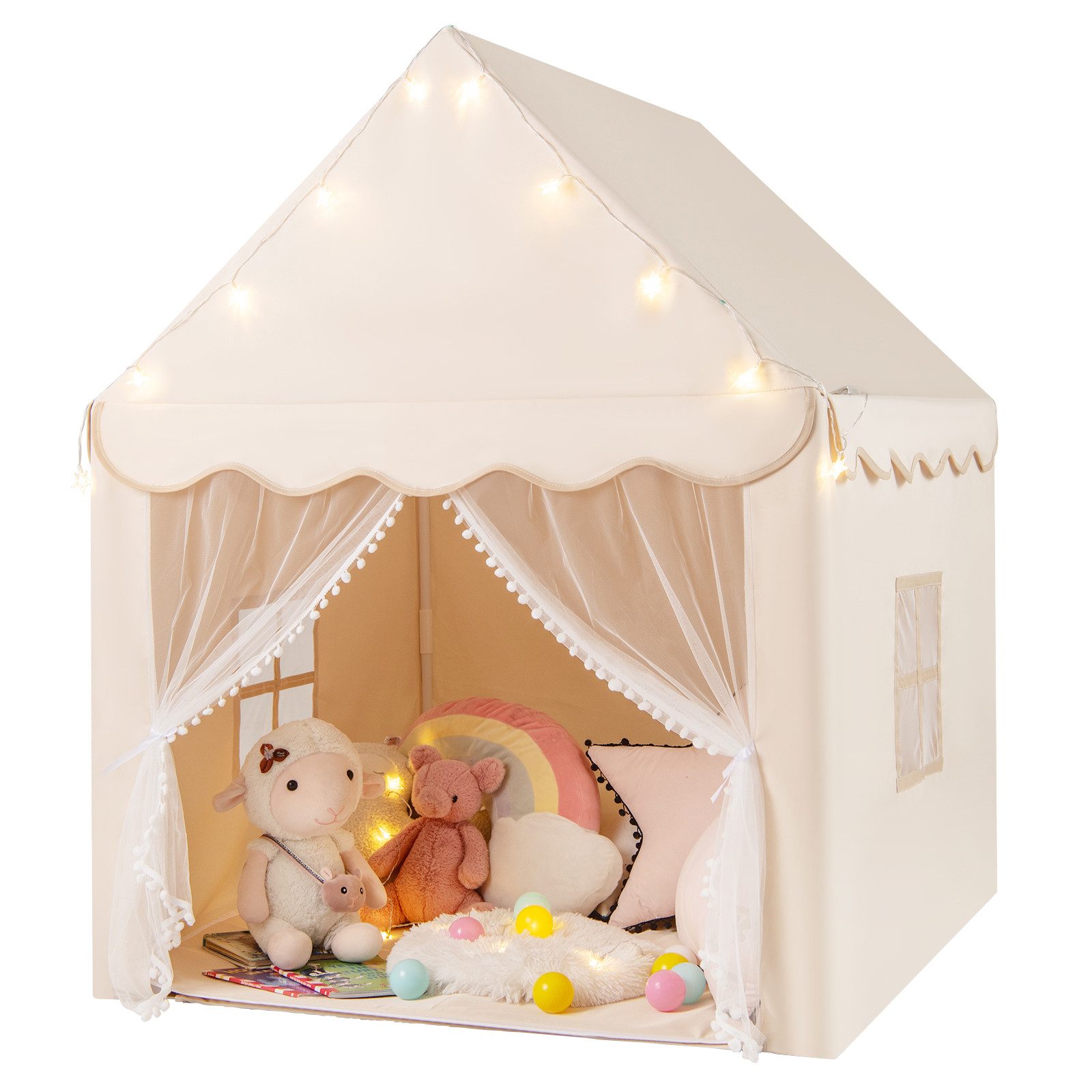 COSTWAY Spielzelt Spielhaus mit LED & Matte, 105 x 121 x 136cm, Outdoor günstig online kaufen