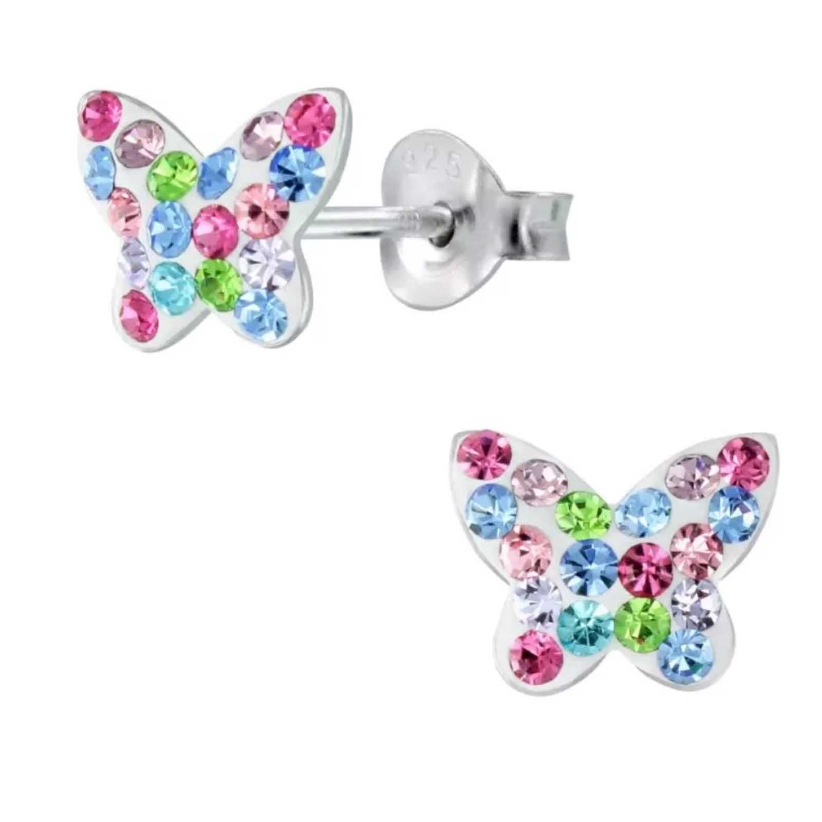 Paar Ohrstecker Ohrringe Schmetterling 925 Silber