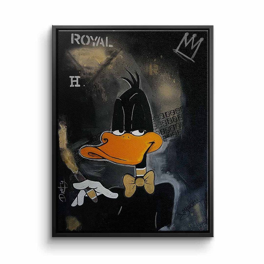PopArt Rahmen - King Leinwandbild, Wandbild DOTCOMCANVAS® Premium - Royal Motivationsbild schwarzer