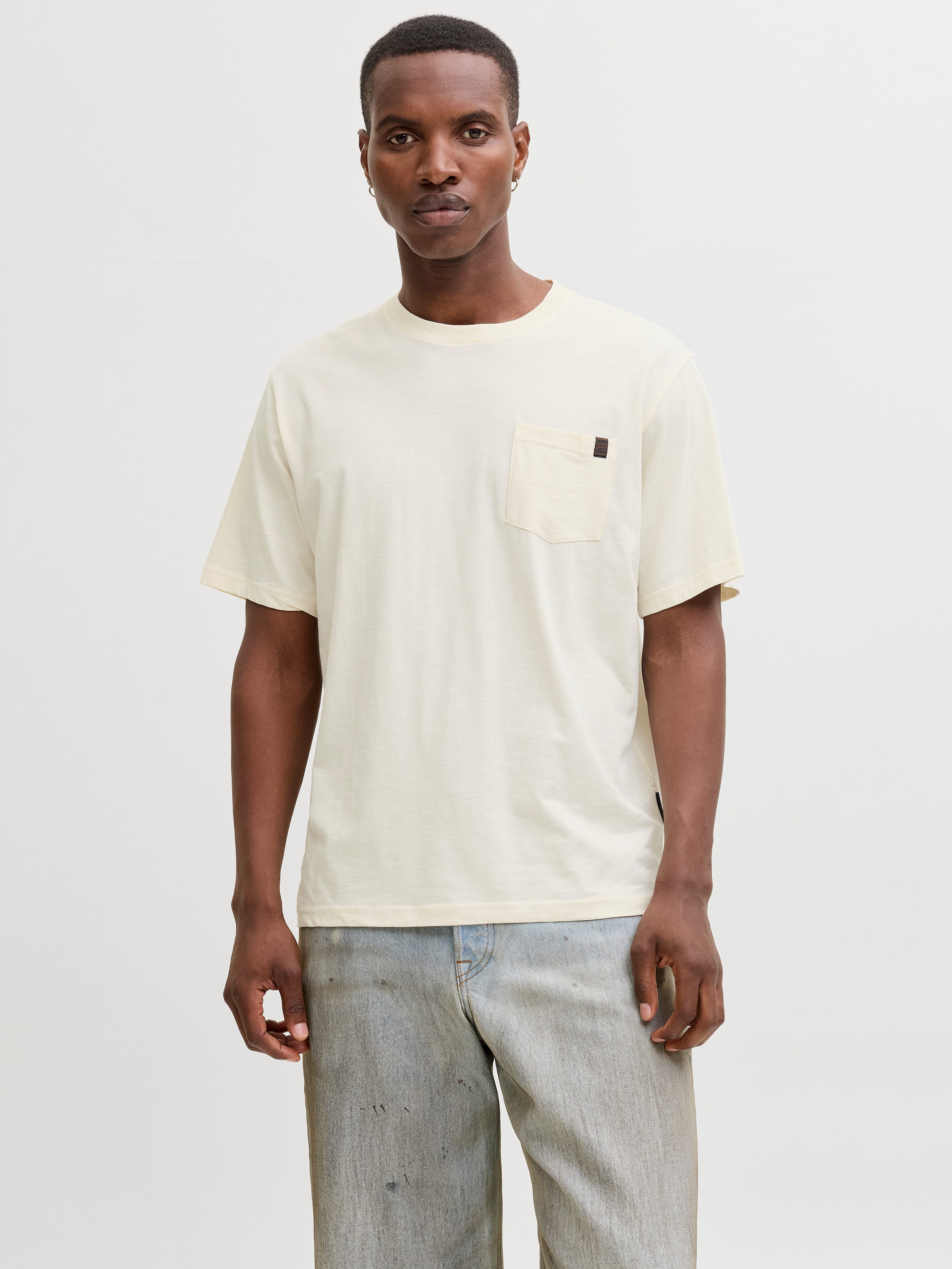 Jack & Jones Kurzarmshirt JJEDOVER SLUB TEE SS NOOS Baumwollmischung, relax günstig online kaufen