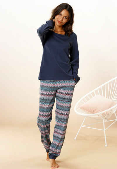 Vivance Dreams Pyjama (2 tlg) mit buntem Zick-Zack-Muster