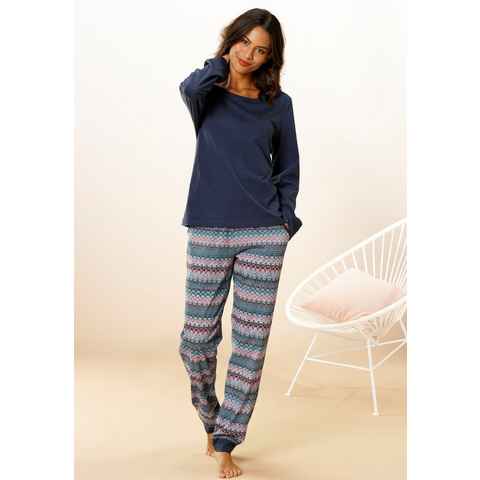 Vivance Dreams Pyjama (2 tlg) mit buntem Zick-Zack-Muster