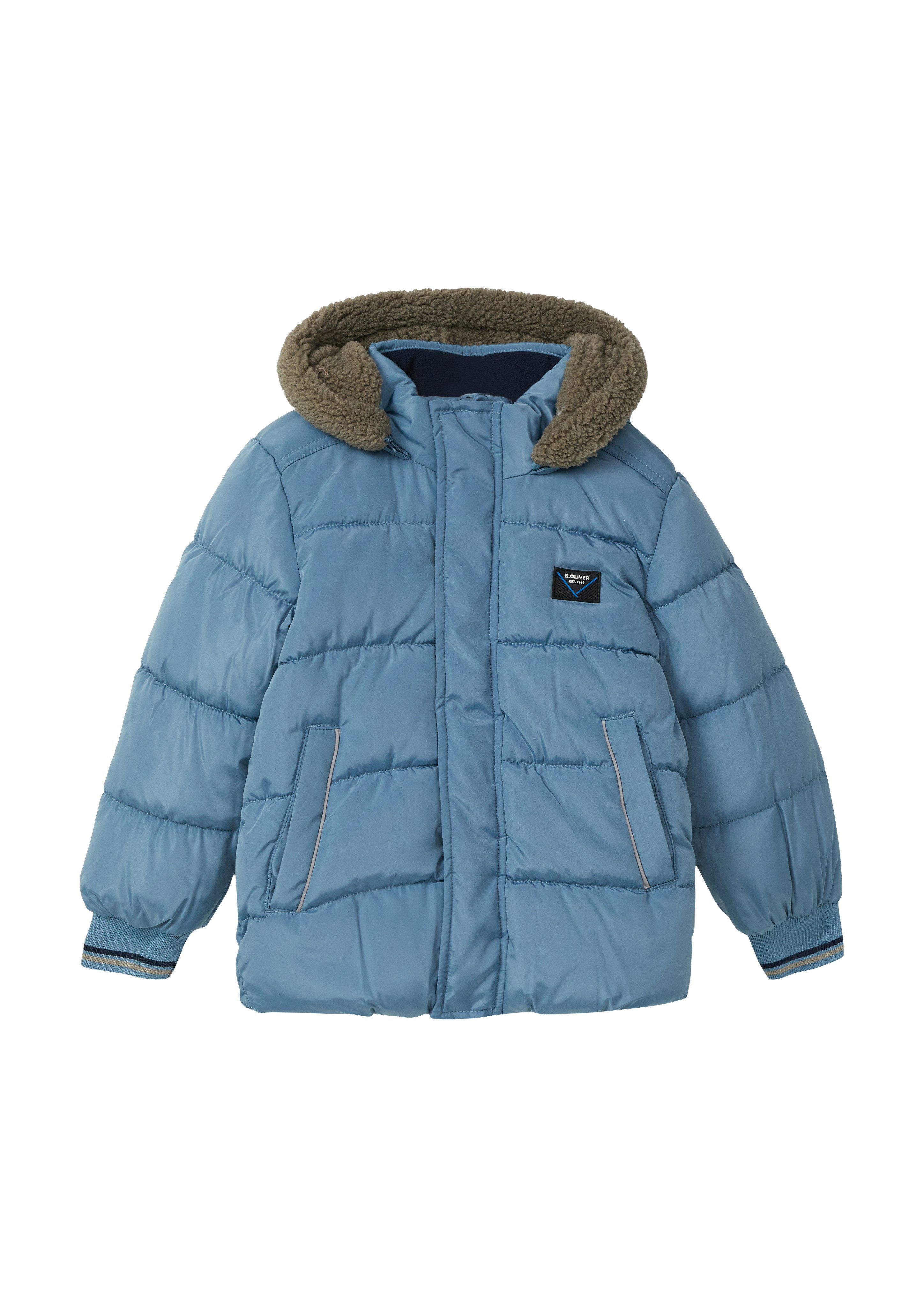s.Oliver Junior Steppjacke mit Teddyplüsch-Kapuze, Steppjacke für boys