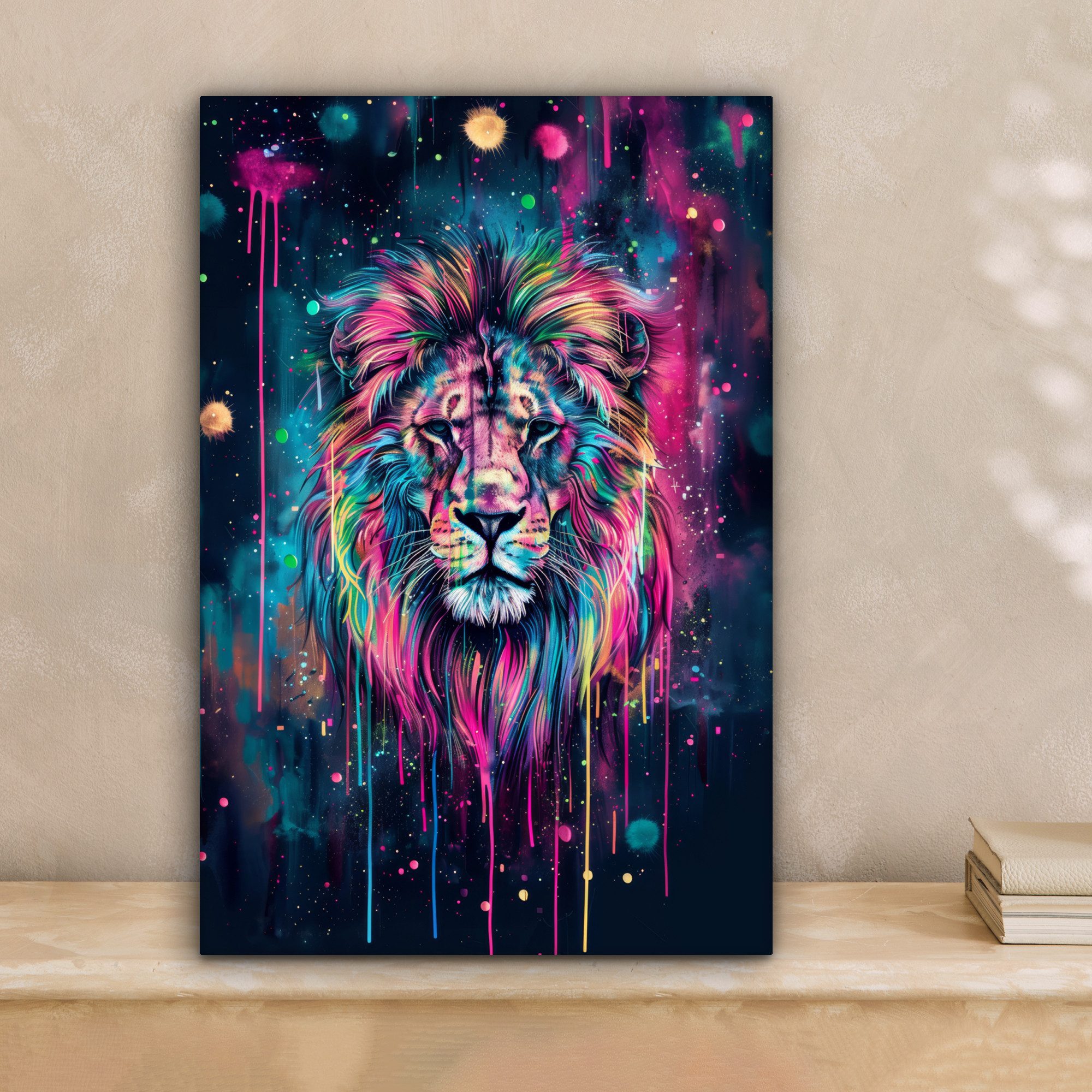 OneMillionCanvasses® Leinwandbild Löwe - Farbe - günstig online kaufen