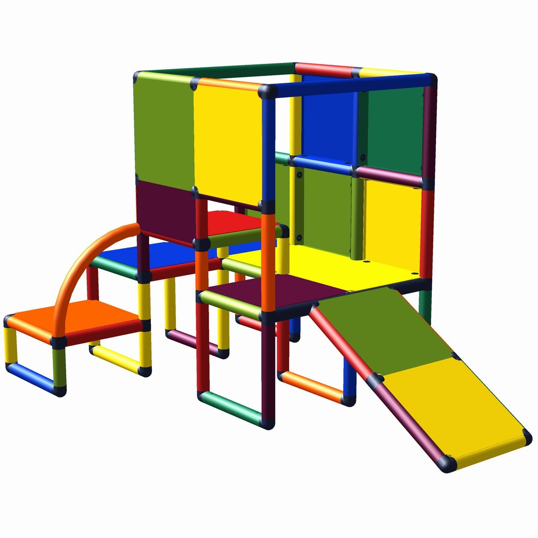 move and stic Konstruktions-Spielset Spielhaus MARCEL Kinder Rutsche  Klettergerüst Garten Kinderzimmer, (komplettes umbaubares Spielset),  erweiterbar, aus recyclebarem Kunststoff, Indoor & Outdoor