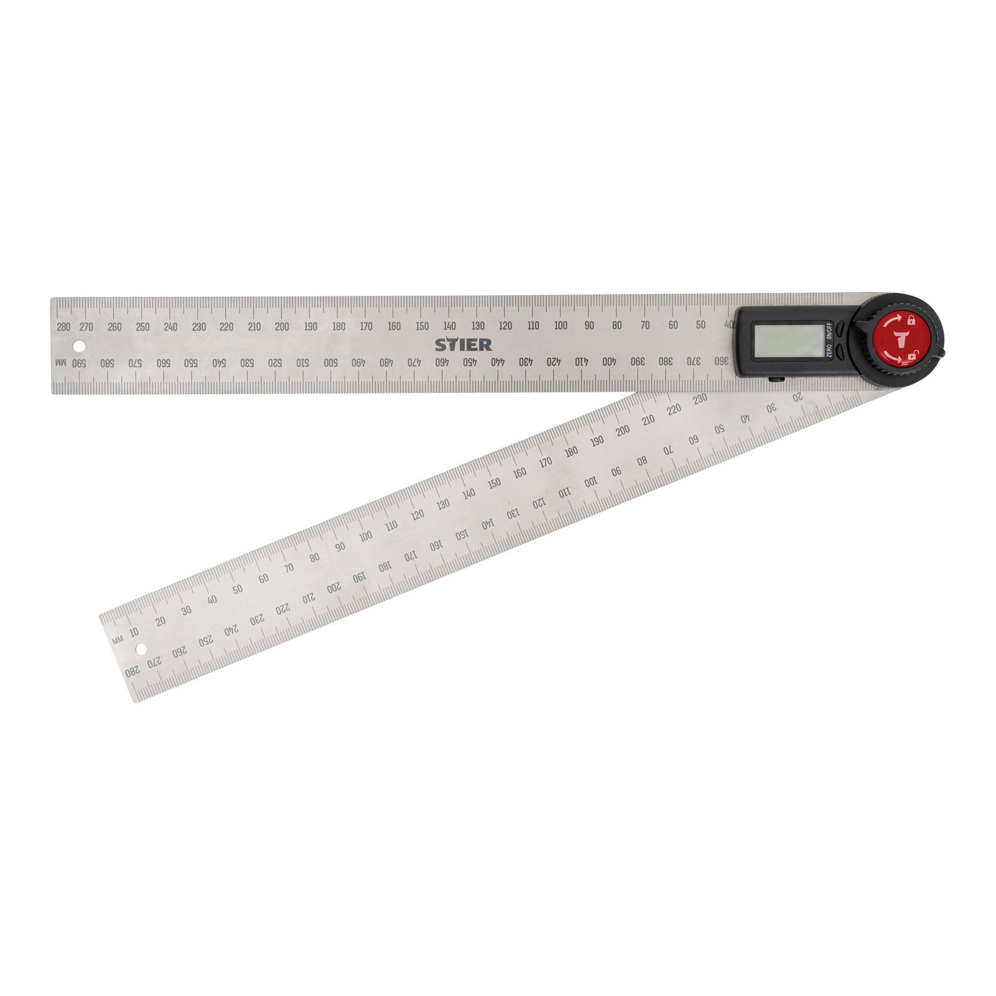 Stier Winkelmesser STIER Digitaler Winkelmesser SDW-300 LCD-Display ±0,3° rostfreier Stah