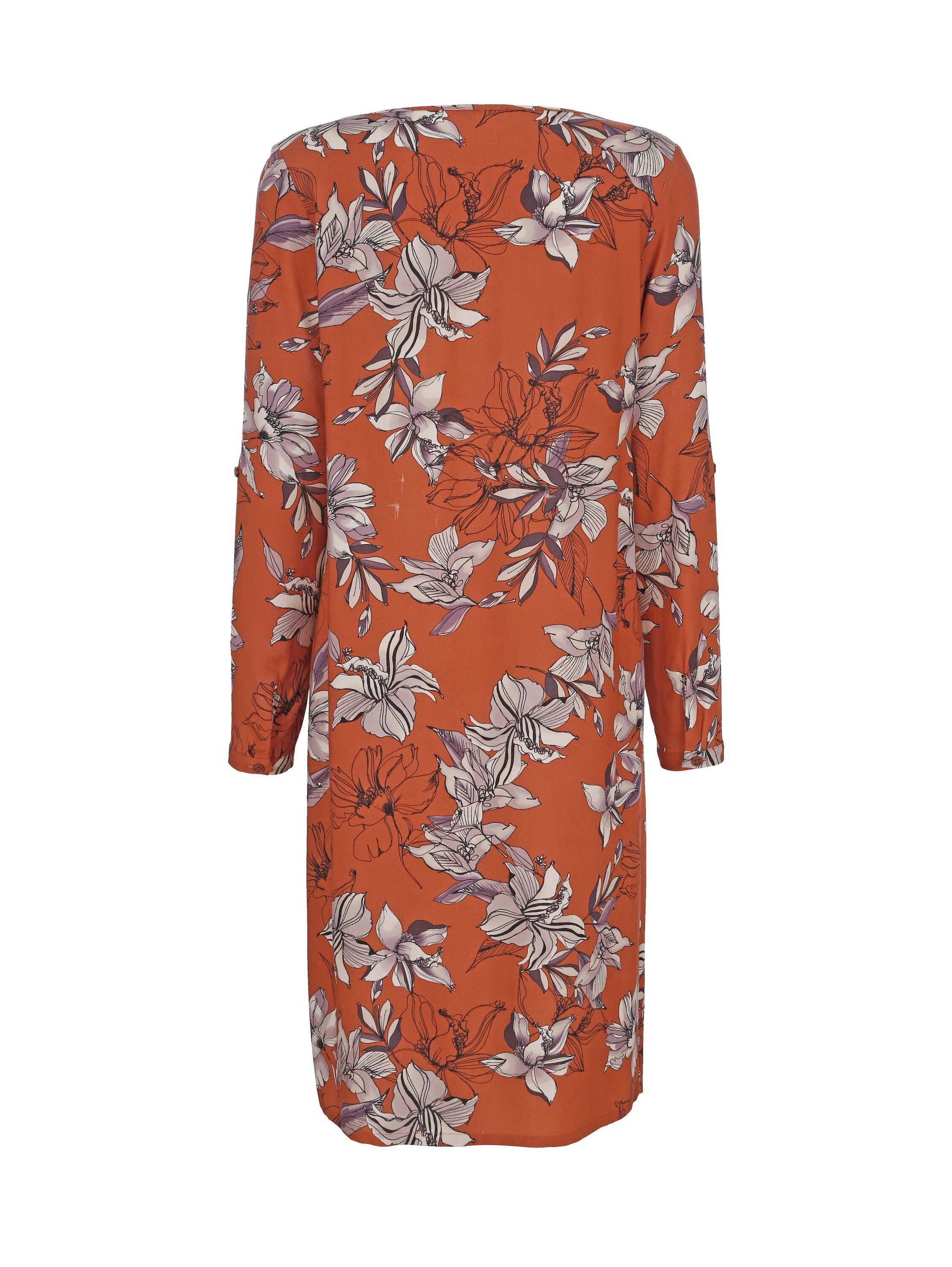 Alba Moda Druckkleid Kleid mit Krempelärmel