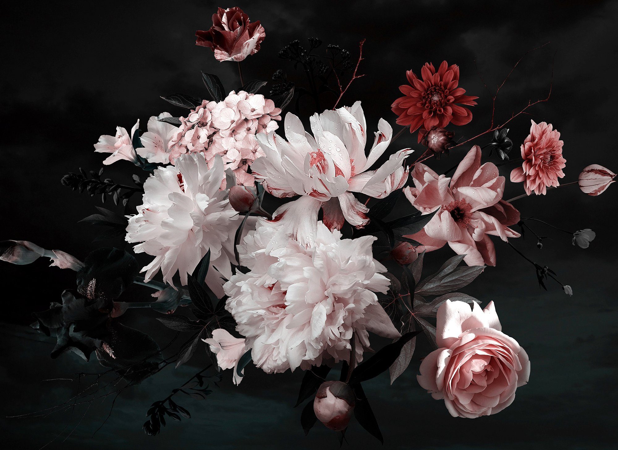 living walls Fototapete Designwalls Bunch of Flower 2, glatt, (5 St), Vlies, Wand, Schräge, Decke