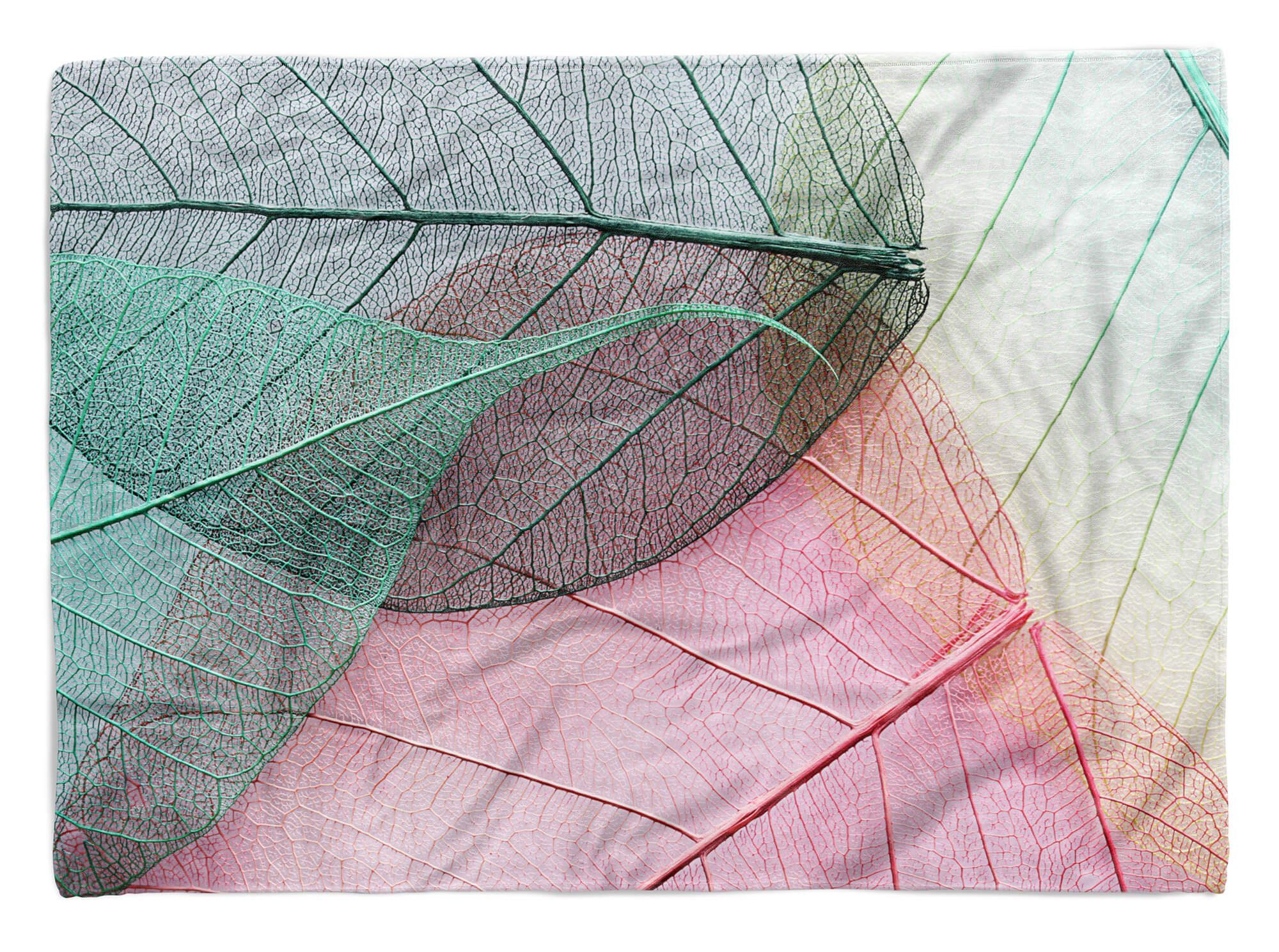 Sinus Art Handtücher Handtuch Strandhandtuch Saunatuch Kuscheldecke mit Fotomotiv Fotokunst Blätter, Baumwolle-Polyester-Mix (1-St), Handtuch