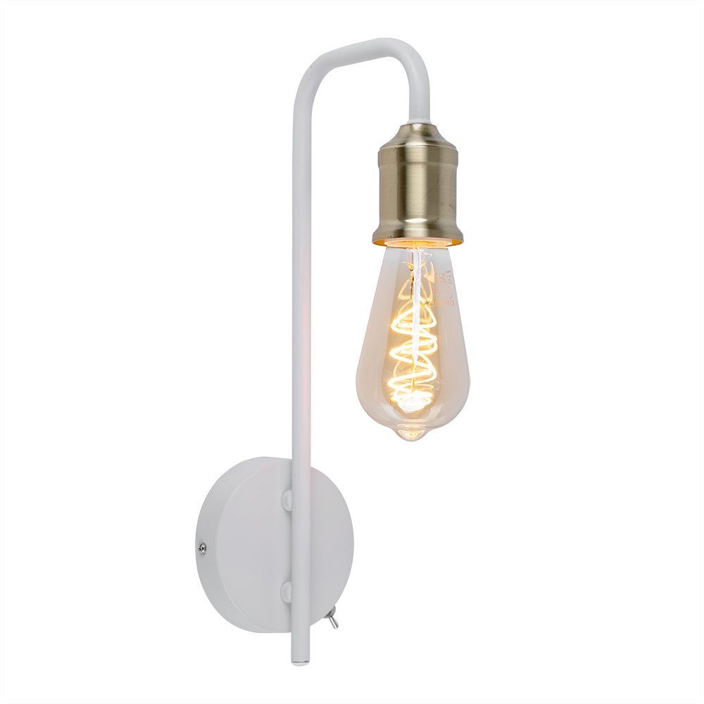 GLOBO LIGHTING LED Wandleuchte, Leuchtmittel inklusive, Warmweiß, Wandlampe Wandleuchte Leselampe LED Filament Schlafzimmerlampe weiß