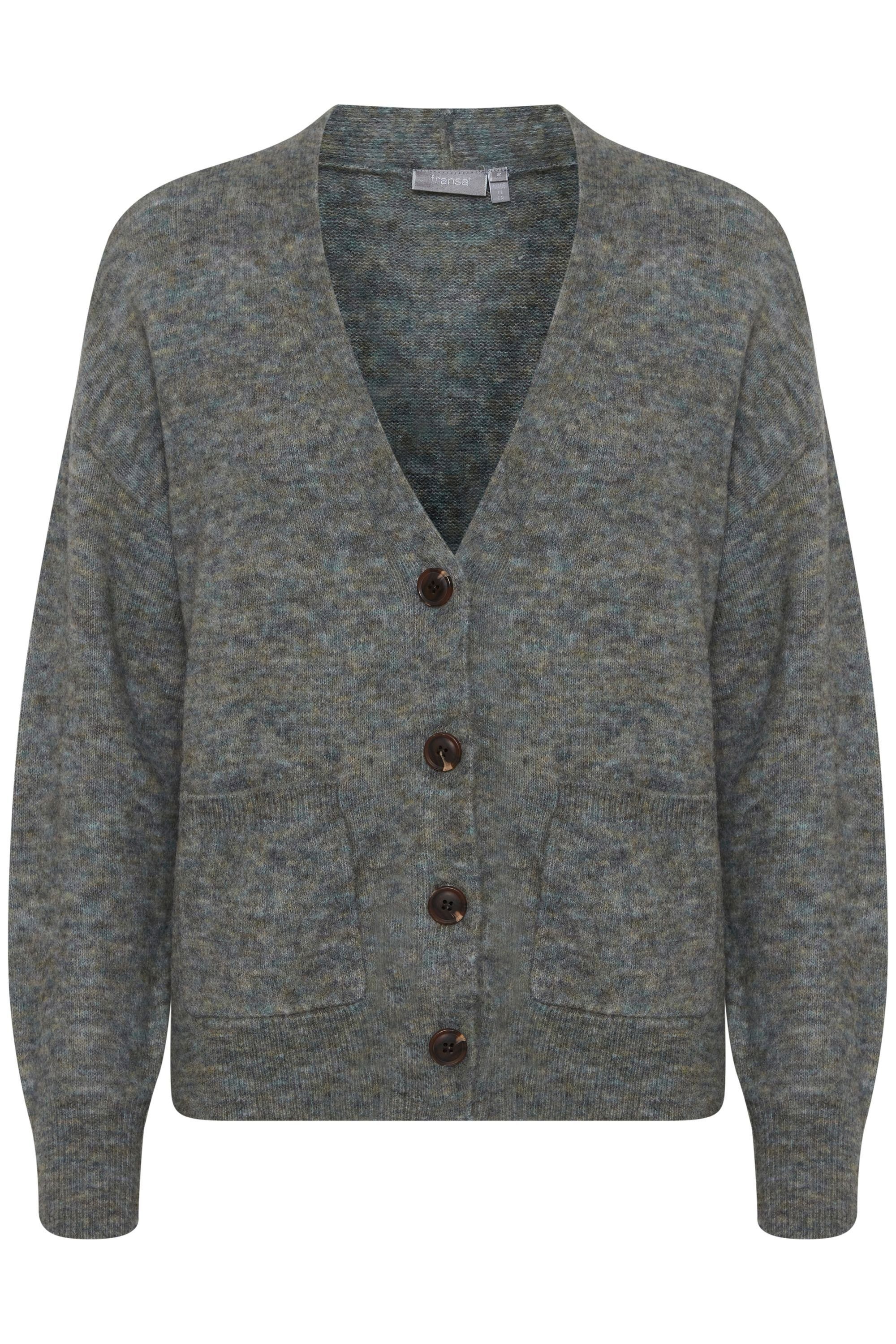 fransa Strickjacke Fransa - FREMDEBBI Desert Melange 2 20610192 Cardigan Sage