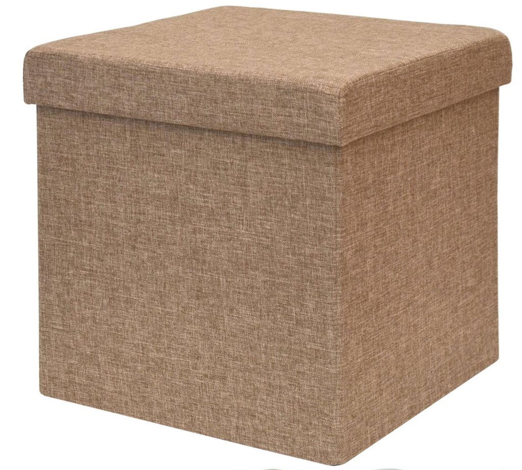 Sitzhocker mit Stauraum - 38x38x38 Polsterhocker mit Aufbewahrungsbox - Faltbar