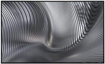 Papermoon Infrarotheizung Grafik,Silberne Oberfläche als Bildheizung, schwarzen Aluminiumrahmen, HZ(2536), TÜV-Rheinland/GS zertifiziert, angenehme Strahlungswärme