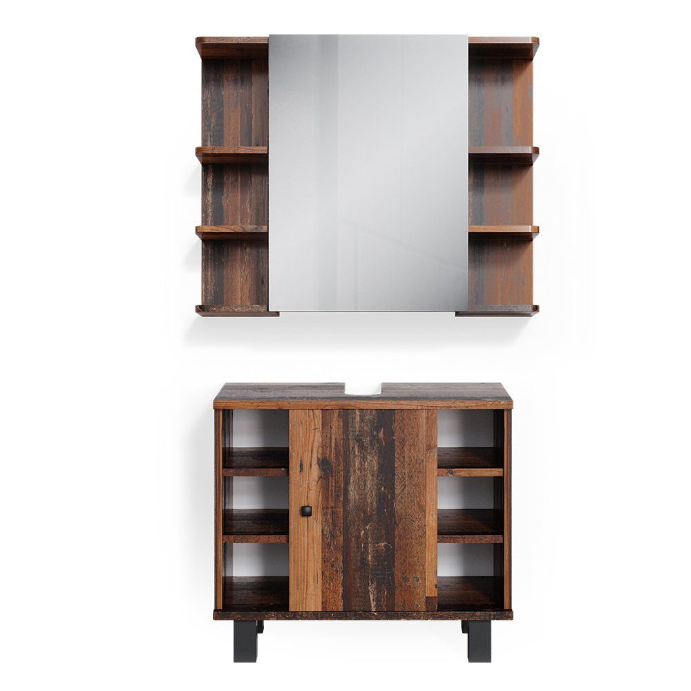 Vicco Badmöbel-Set Fynn, Antikholz, 2 Teile, günstig online kaufen