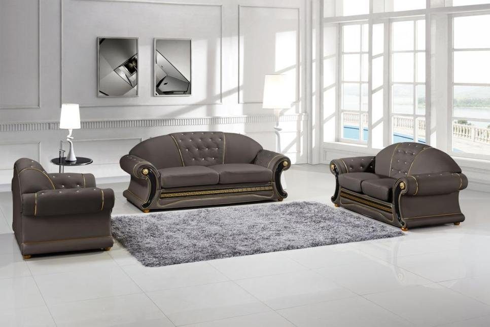 JVmoebel Sofa Klassische Designer 3 Sitzer Chesterfield Couch Polster Sitz ohne 2+1, Made in Europe