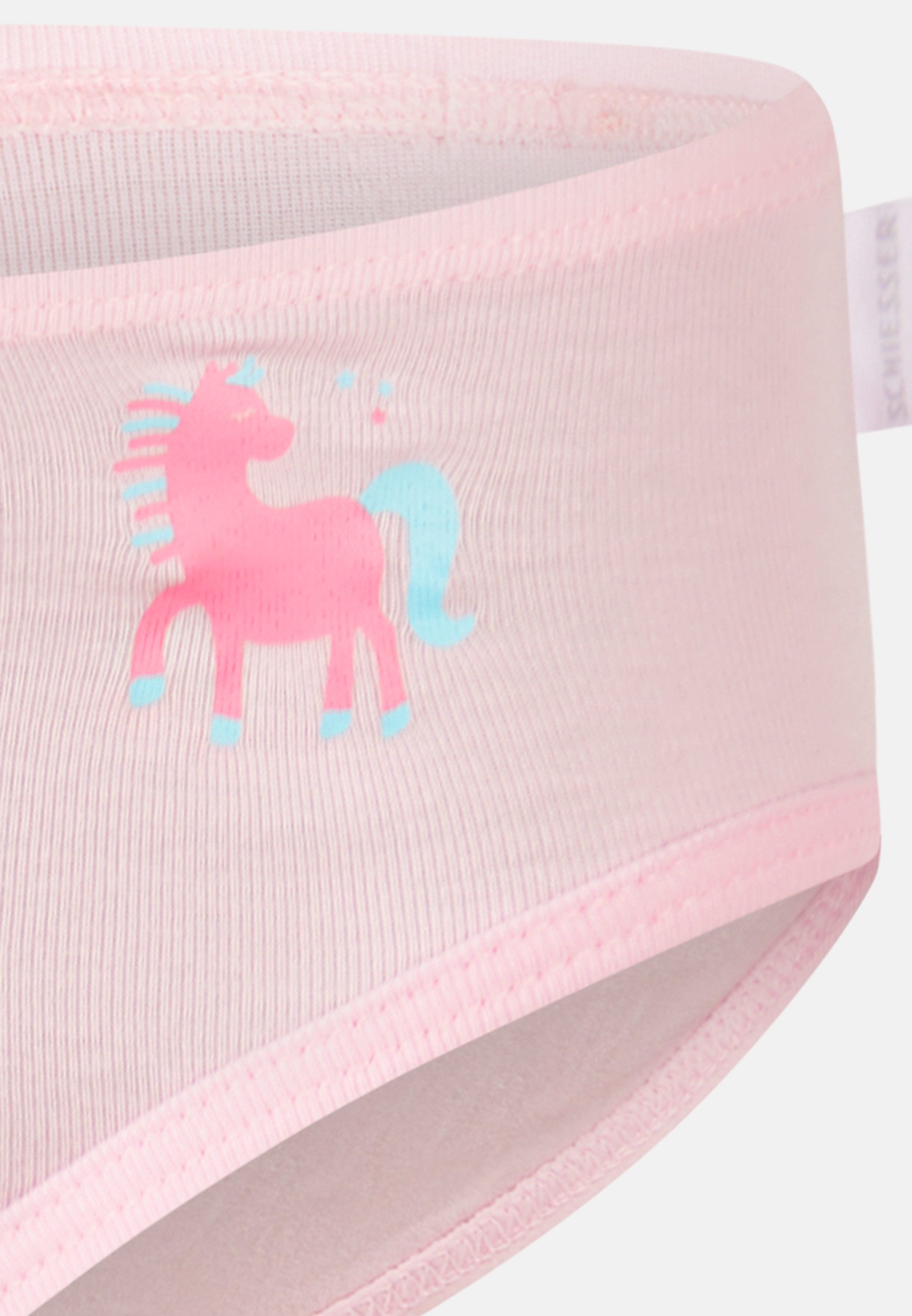 Schiesser Hüftslip 3er Pack Kids Girls Feinripp Organic Cotton (Spar-Set, 3-St) Slip - Baumwolle - Mit softem Bund - ohne Zwicken und Kneifen