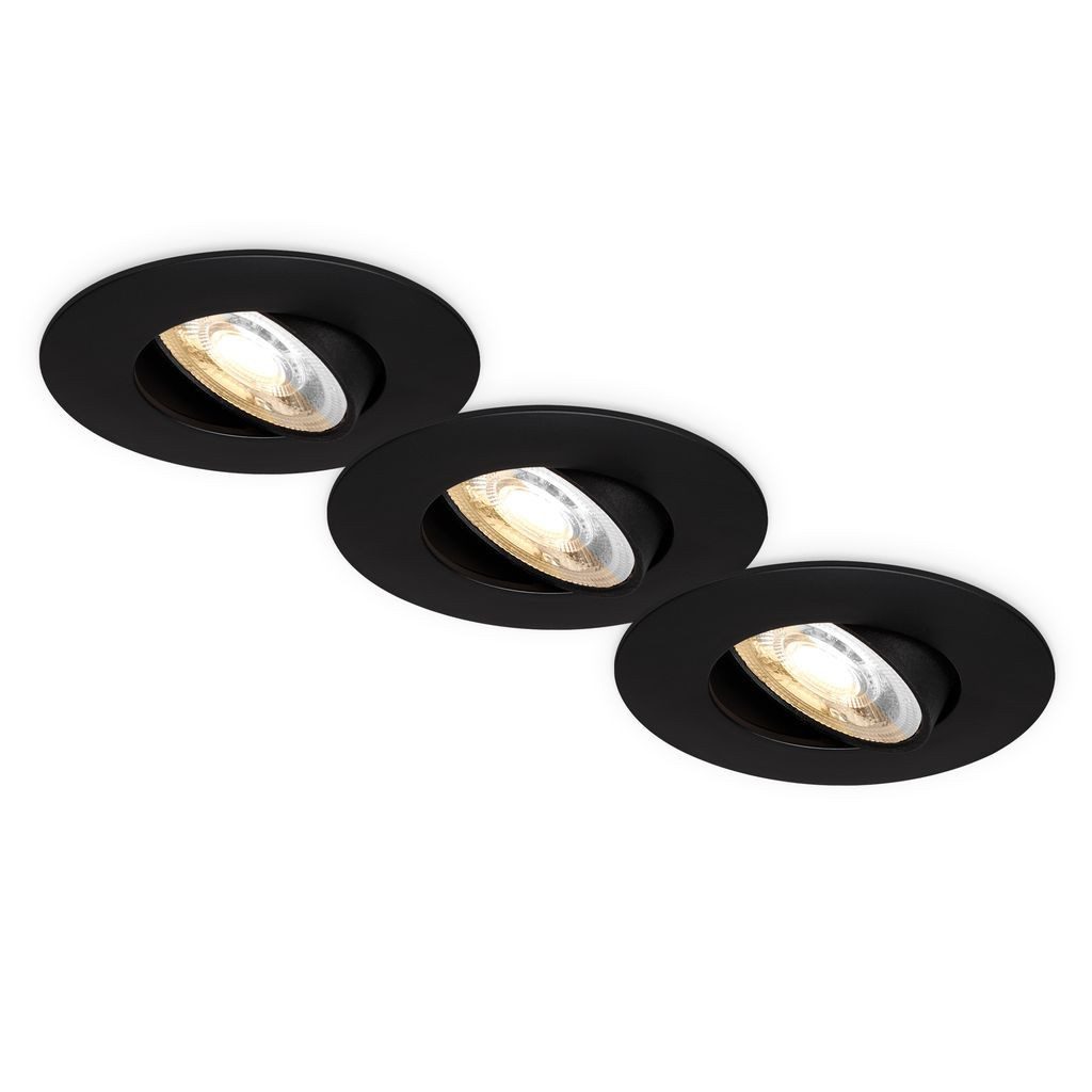 Briloner Leuchten LED Einbaustrahler LED Einbaustrahler 3er Set Schwenkbar CCT Dimmbar, LED fest integriert, 4000K - Neutralweiß, 2700K - Extra-Warmweiß, 3000K - Warmweiß, 90x24 mm, Wohnzimmer, Flur