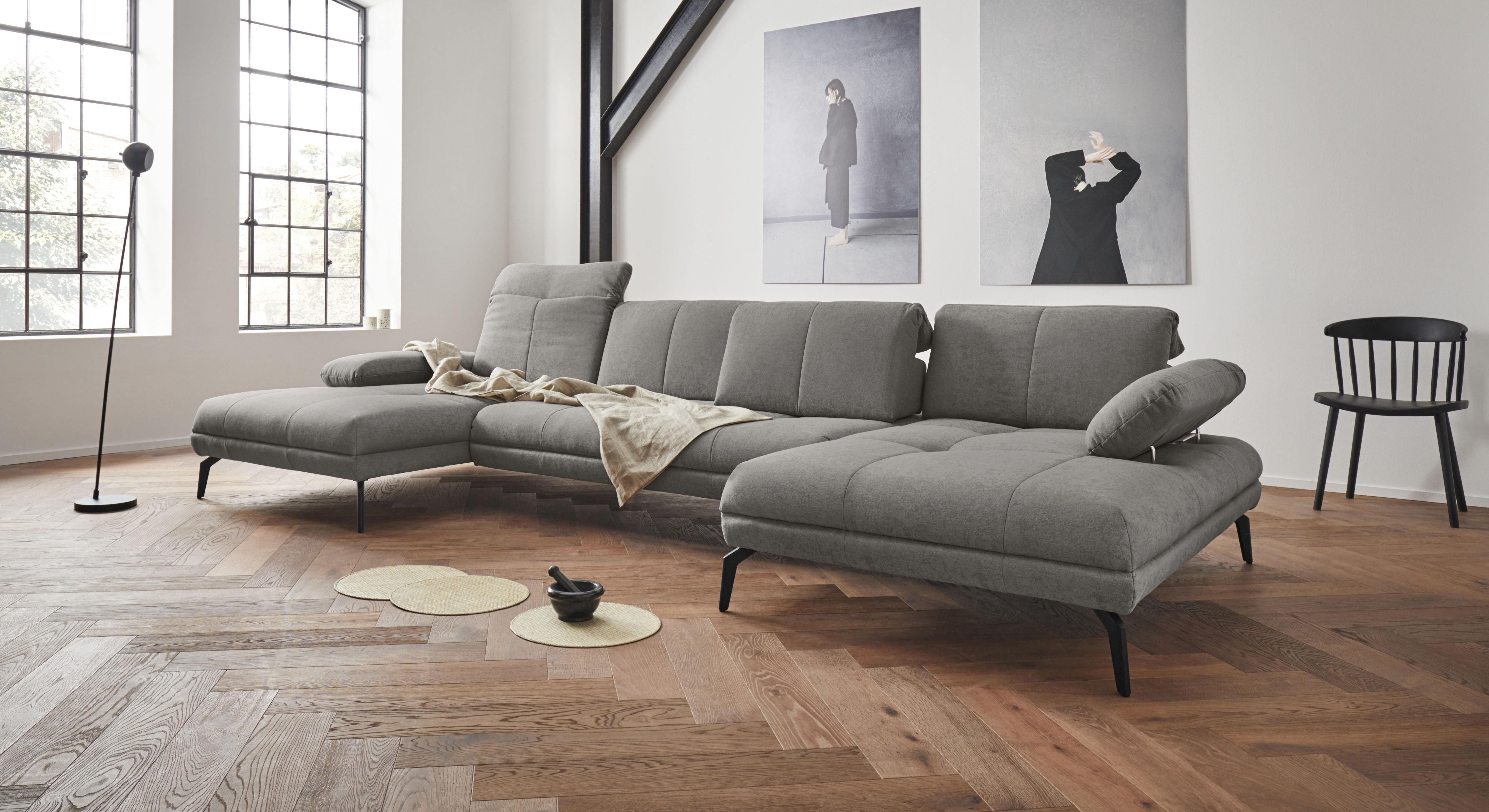 andas Wohnlandschaft Stenlille Multifunktions-Sofa, U-Form, incl. Sitztiefen-, Kopfteil- und Armteilverstellung