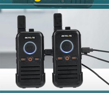 Retevis Walkie Talkie RB645,Dual PTT PMR446 Tragbare 2 Wege Radio,VOX, für Restaurant(6 STK), 1100-mAh USB-C Wiederaufladbare Walkie Talkie Freisprecheinrichtung