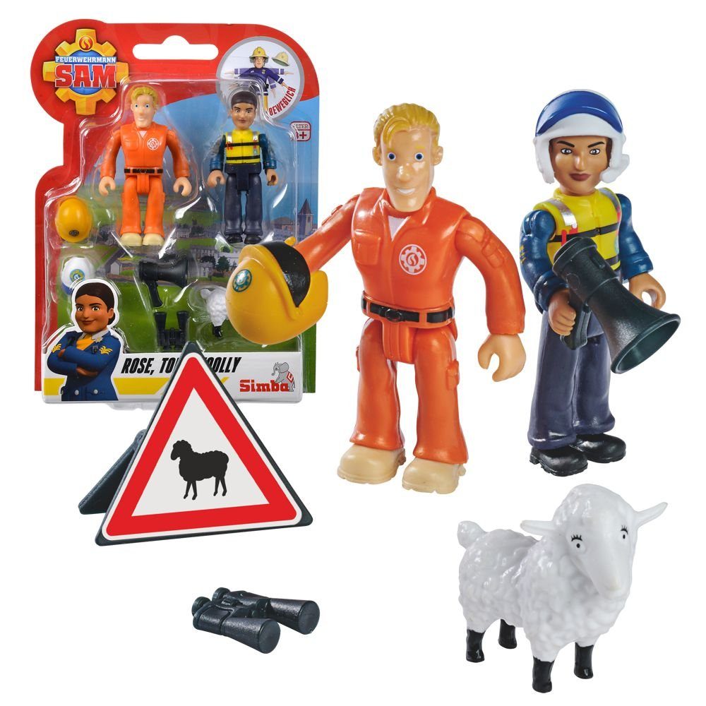 Feuerwehrmann Sam Spielfigur Rose, Tom, Wolly Spiel-Figuren Set Feuerwehrmann Sam Simba