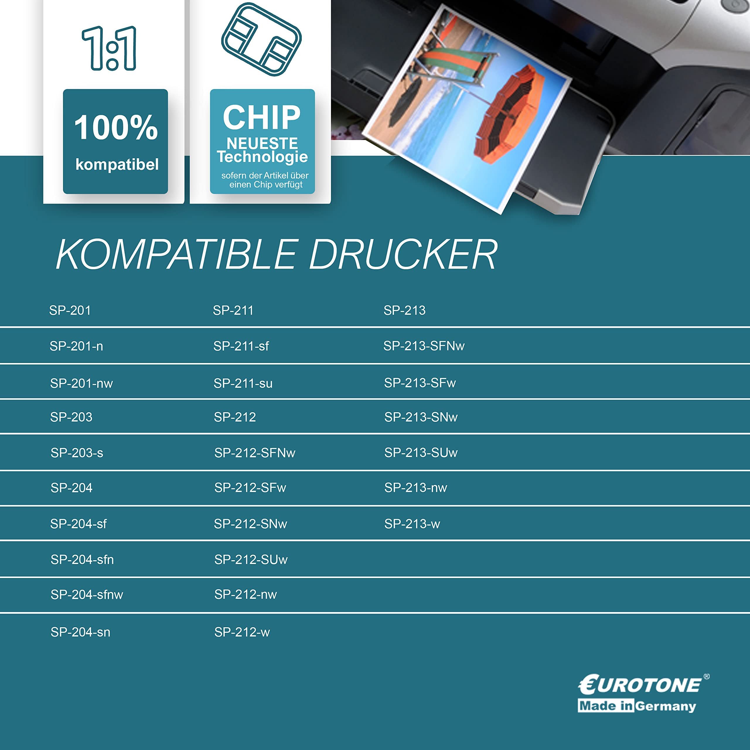 Eurotone Tonerkartusche SP201HE, SP211, SP213, (Packung, 2-St., Lieferumfang: 2er-Pack in Schwarz Toner in Schwarz), Eurotone Toner SP201HE, SP211, SP213, 2er-Pack in Schwarz, Schwarz