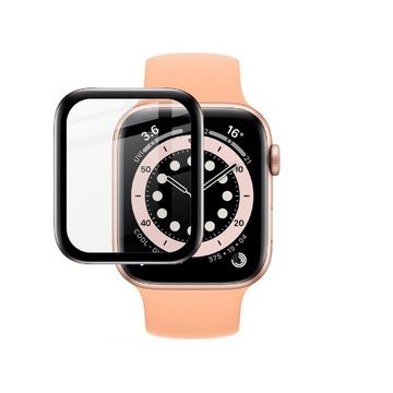 Protectorking Schutzfolie 1x Plexiglas für Apple Watch 4/ 5/ 6 44mm FULL CURVED Displayschutz, (1-Stück), Rand