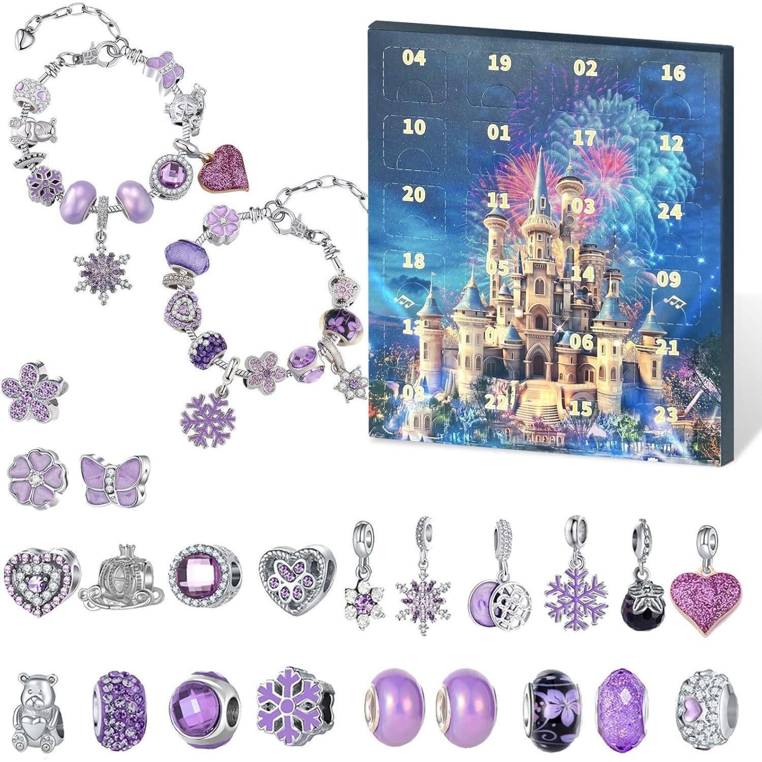 LuxusKollektion Schmuck-Adventskalender Adventskalender Schmuck 2025 Mädchen 24 Teile DIY Armband
