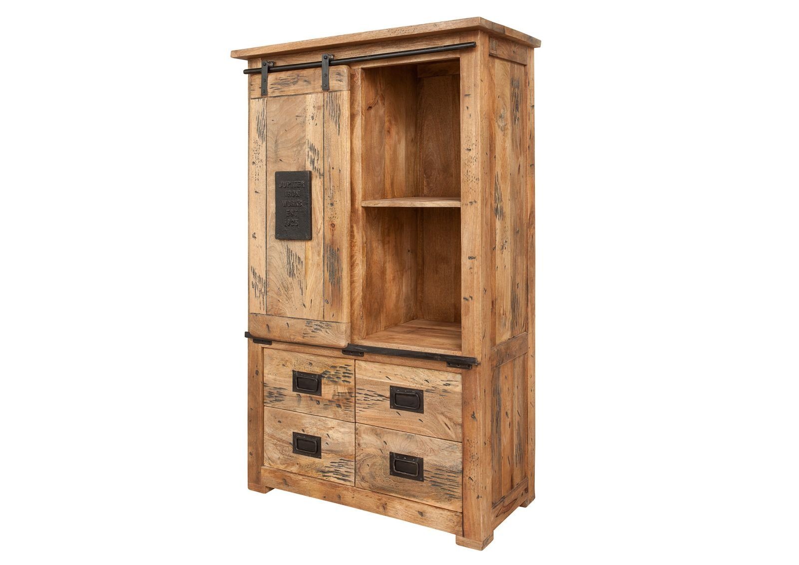 Massivmoebel24 Dreh-/Schwebetürenschrank #113 (Schrank Mango 90x45x150 günstig online kaufen