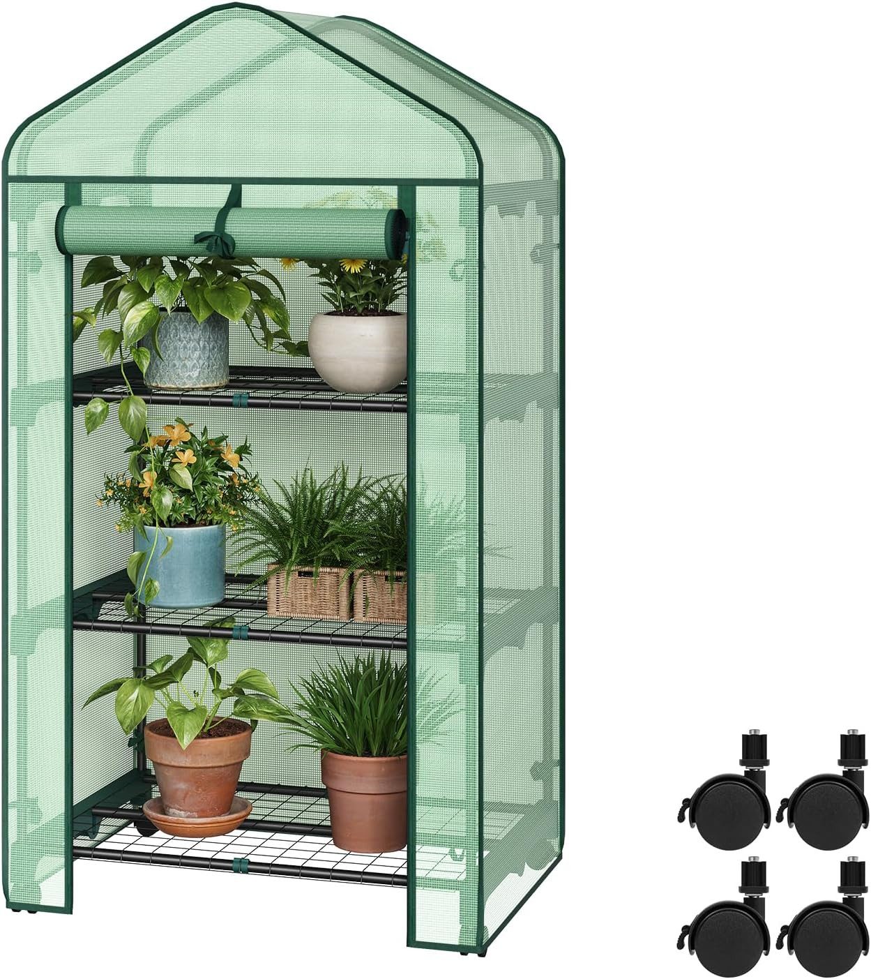 Woltu Tomatengewächshaus, Gewächshaus mit Rollen, Winterschutz, günstig online kaufen