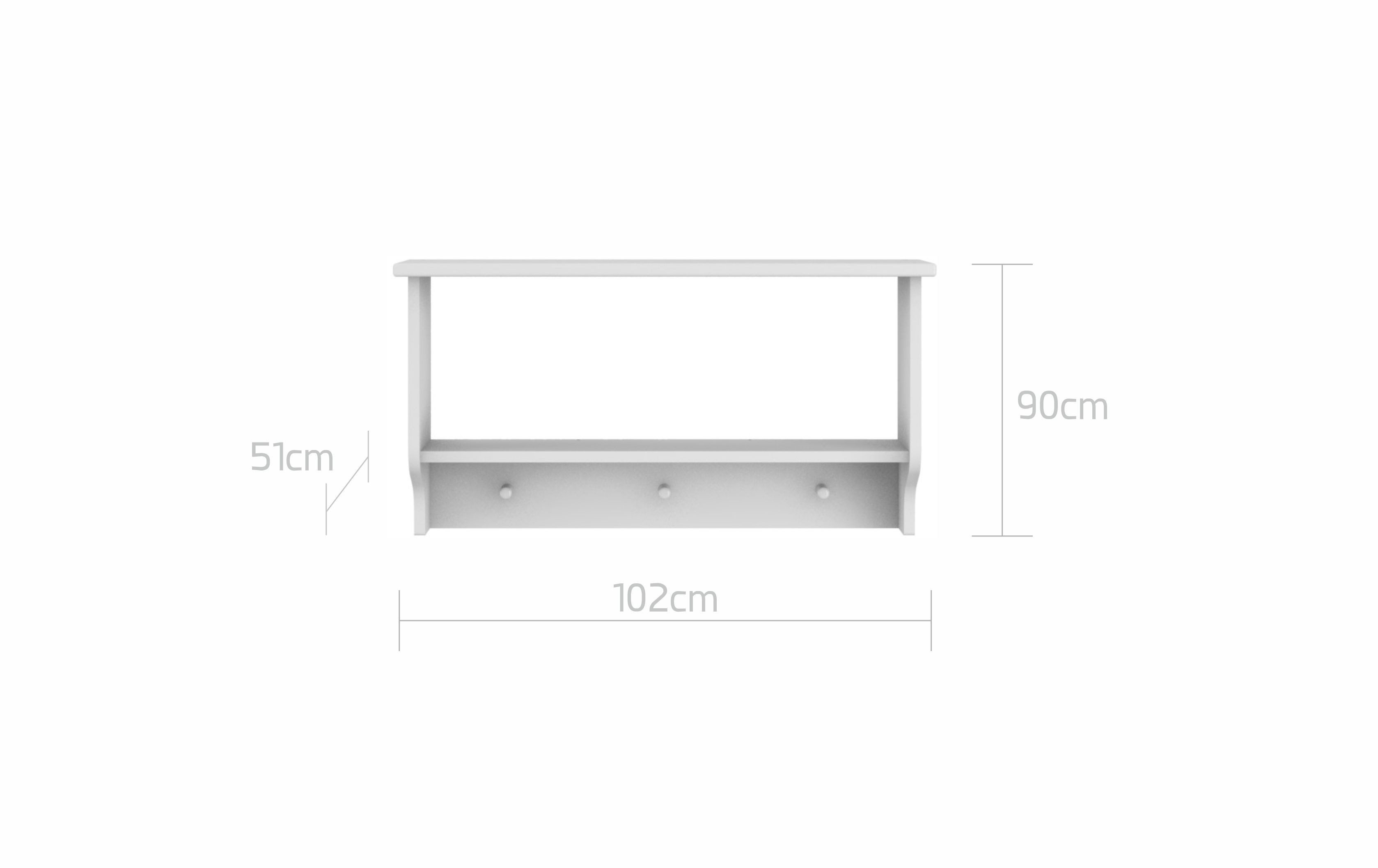 Raumhirsch Furniture Wandregal Ines – Elegantes Regal mit Haken und Stauraum