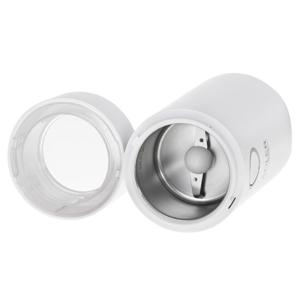 Adler Kaffeemühle AD 4446ws, 150Watt, elektrische Kaffeemühle, Gewürzmühle, Kunststoff, Edelstahl