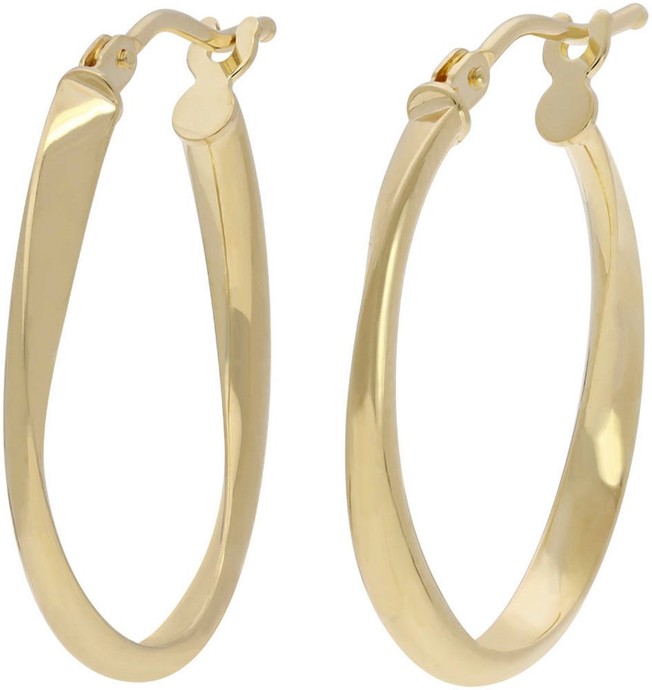 Paar Creolen Schmuck Geschenk Gold 585 Ohrschmuck Ohrringe gedreht
