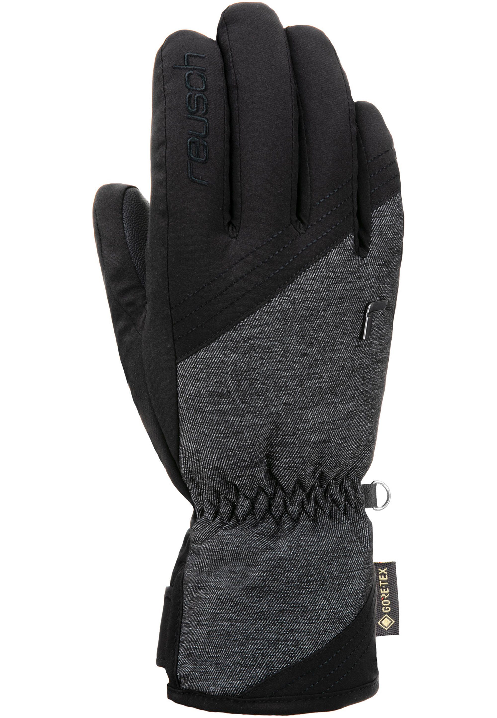 Reusch Skihandschuhe Susan GORE-TEX mit schwarz-meliert wasserdichter Membran