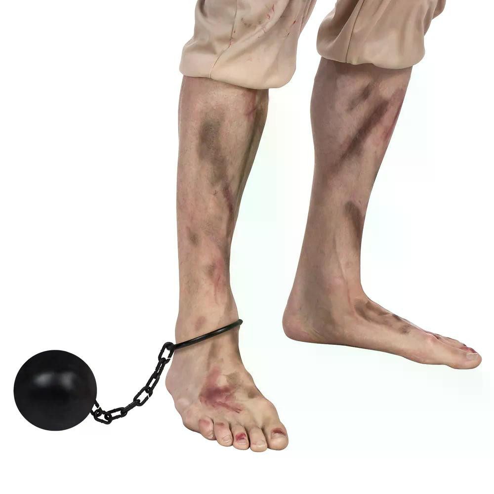Kostüm Kugel mit Kette 30 cm Kostüm-Accessoire Pirat Sträfling Gefangener
