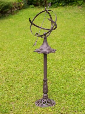 Aubaho Gartenfigur Sonnenuhr 122cm Eisen Garten Dekoration Nostalgie antik Stil sundial