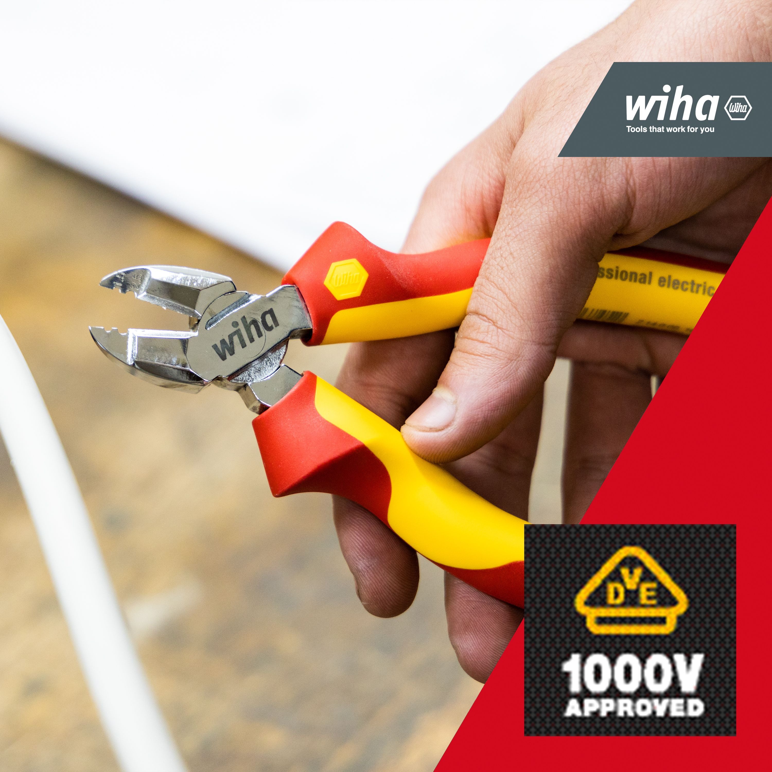 Wiha Seitenschneider Professional electric (27431), DynamicJoint® 160 mm, Universalzange für Elektriker, VDE