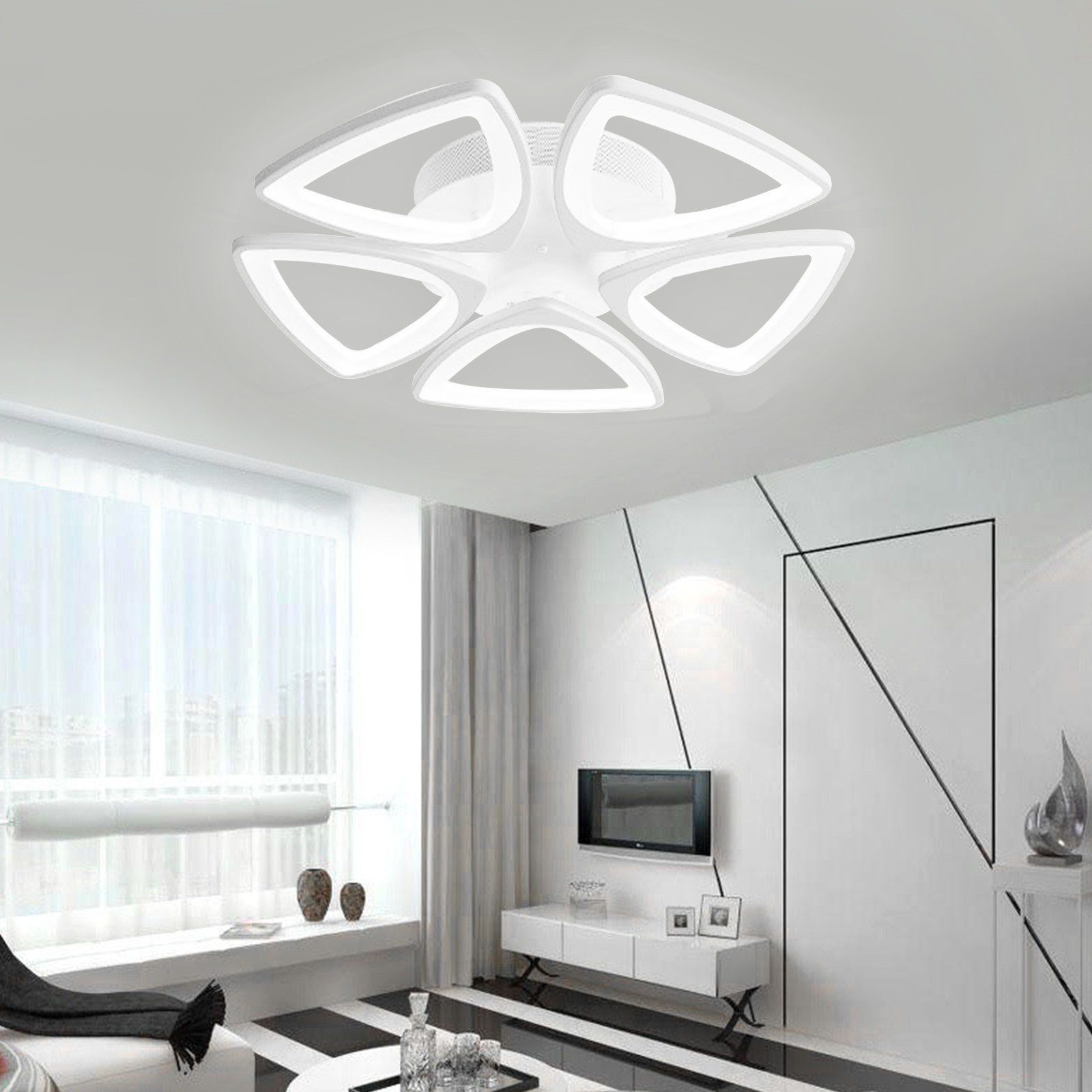 Daskoo Deckenleuchten 43W/54W mit LED LED Dimmbar Deckenlampe fest Fernbedienung integriert, LED Modern Warmweiß/Neutralweiß/Kaltweiß, Deckenleuchte Wohnzimmer