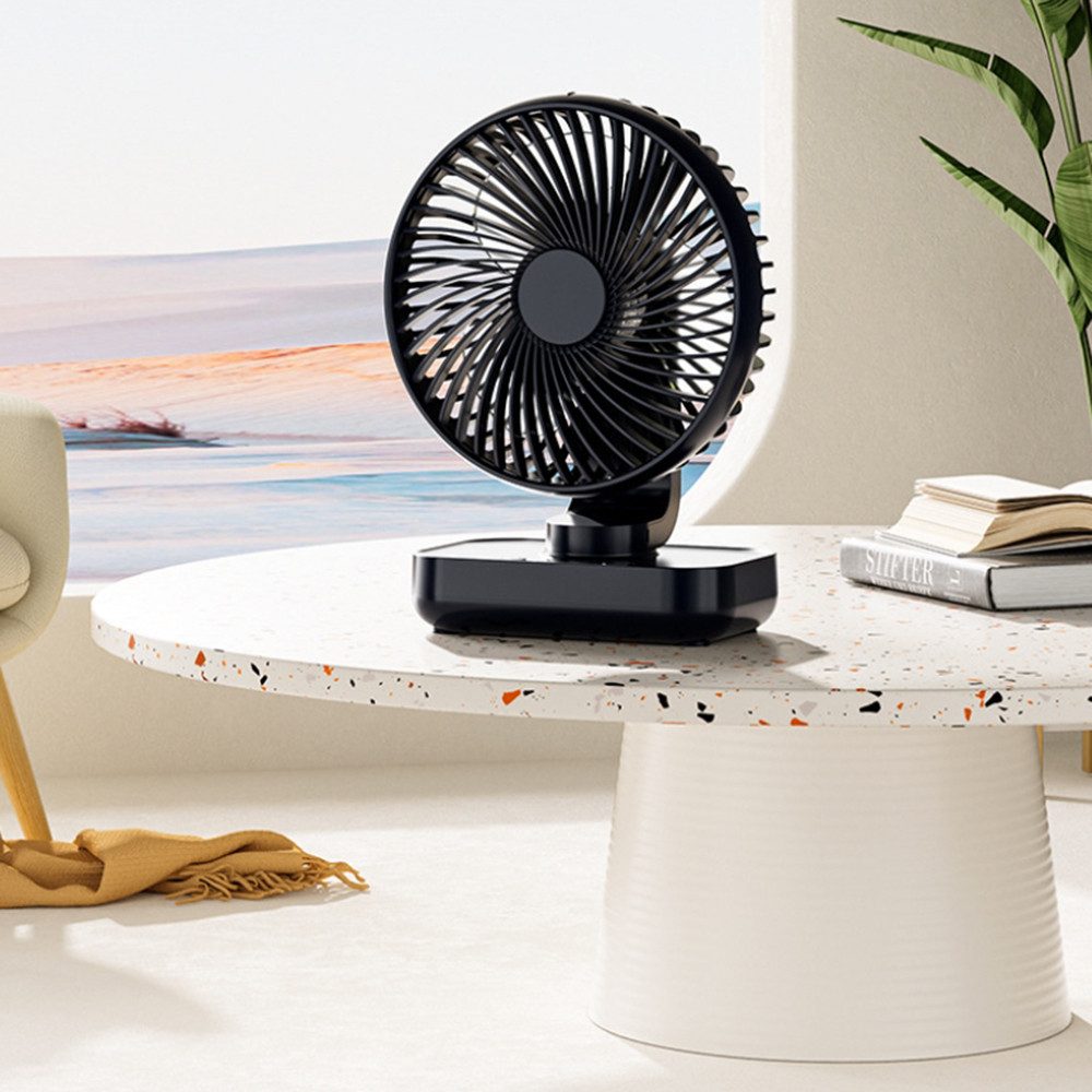 Minicloss Tischventilator Tischventilator Automatisch Oszillierend für Büro, Zuhause, Leise 30 dB, USB-C, LED Display, Abnehmbar, 4 Geschwindigkeiten