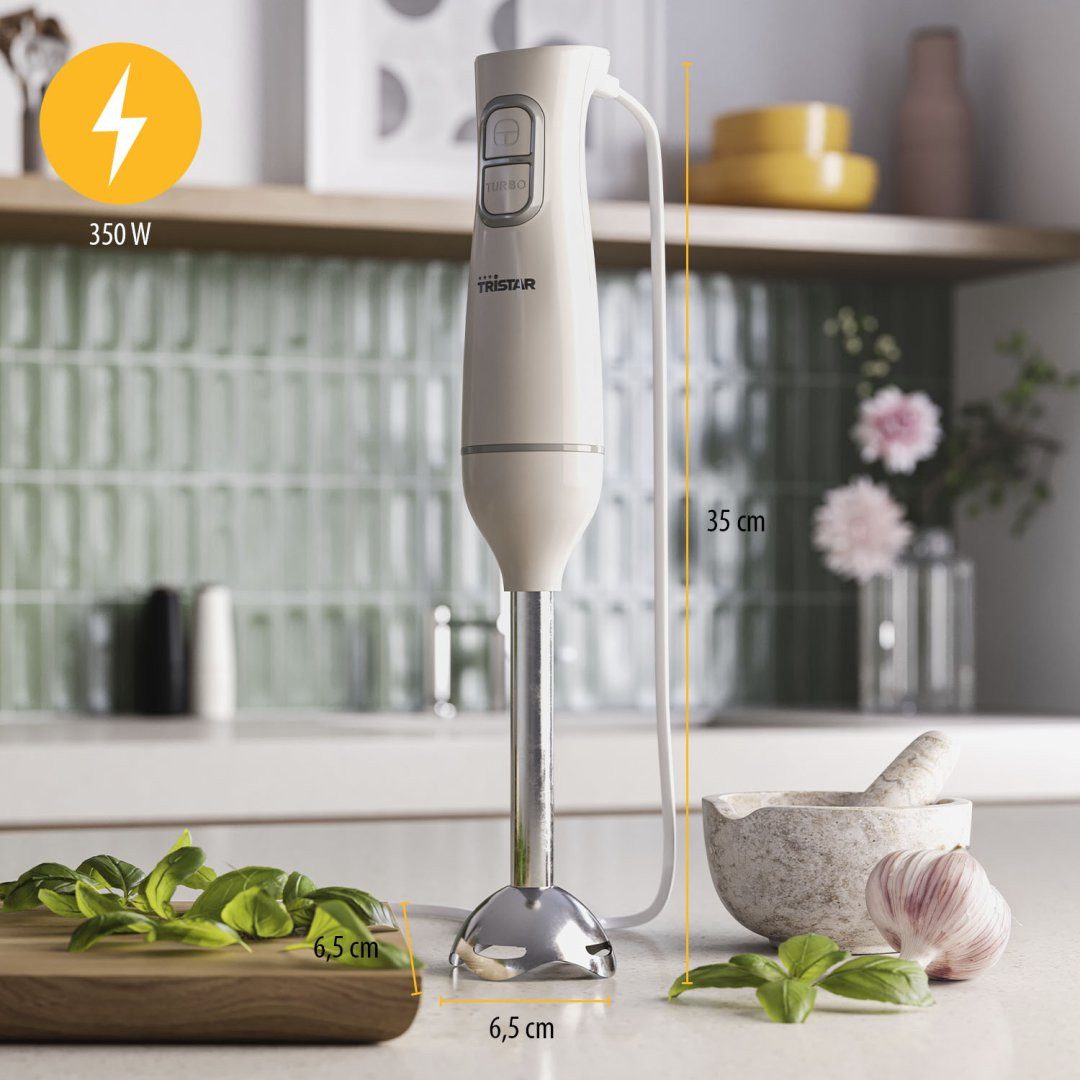Tristar Handmixer Tristar MX-4881 Stabmixer-Set - 350 Watt - Inklusive Zubehör, 350 W, Abnehmbarer Edelstahl-Stab – 350 W
