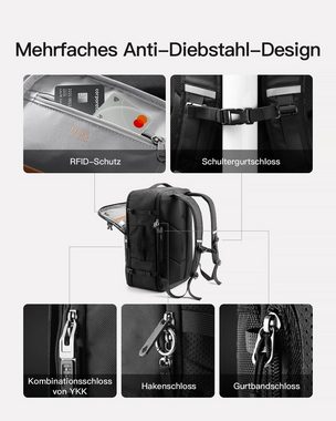 Inateck Reiserucksack 42L Großer wasserdichtes Kabinenrucksack, Diebstahlschutz Handgepäck, mit Zahlenschloss, RFID-sichere Tasche