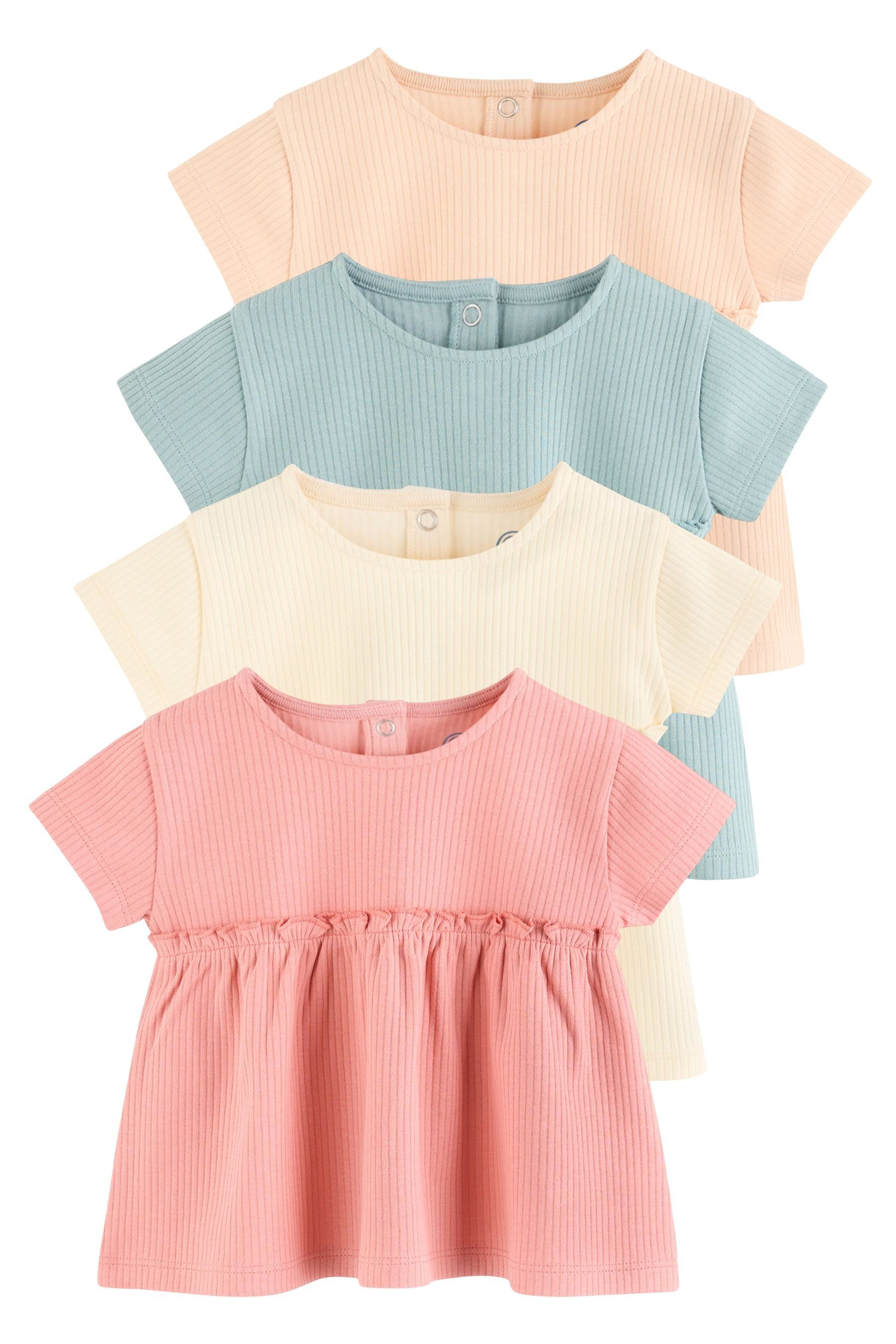 Next T-Shirt Baby Oberteil mit Rüschenärmeln im 4er-Pack (4-tlg)