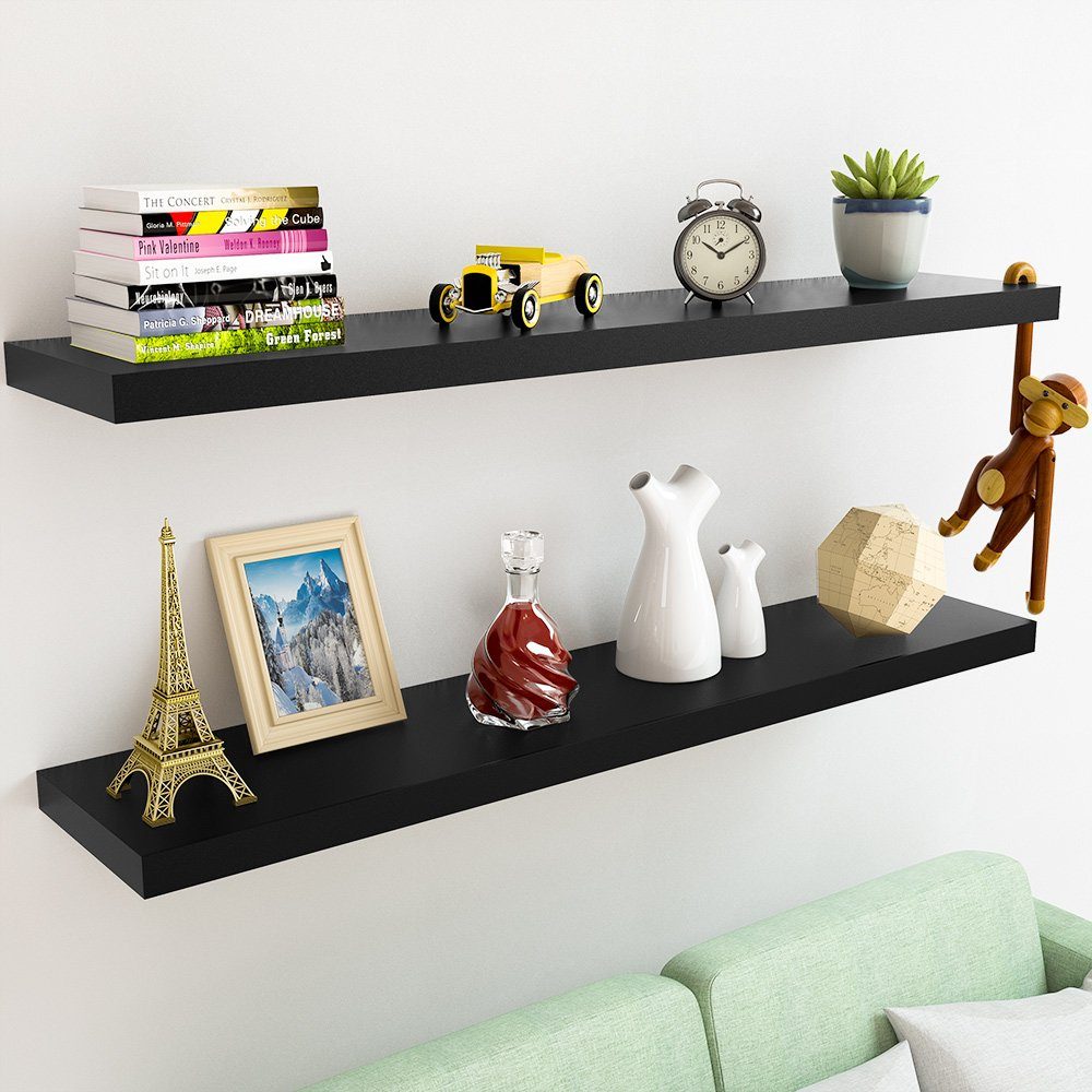 Casaria Wandboard, Schwarz Hängeregal mit Halterung günstig online kaufen